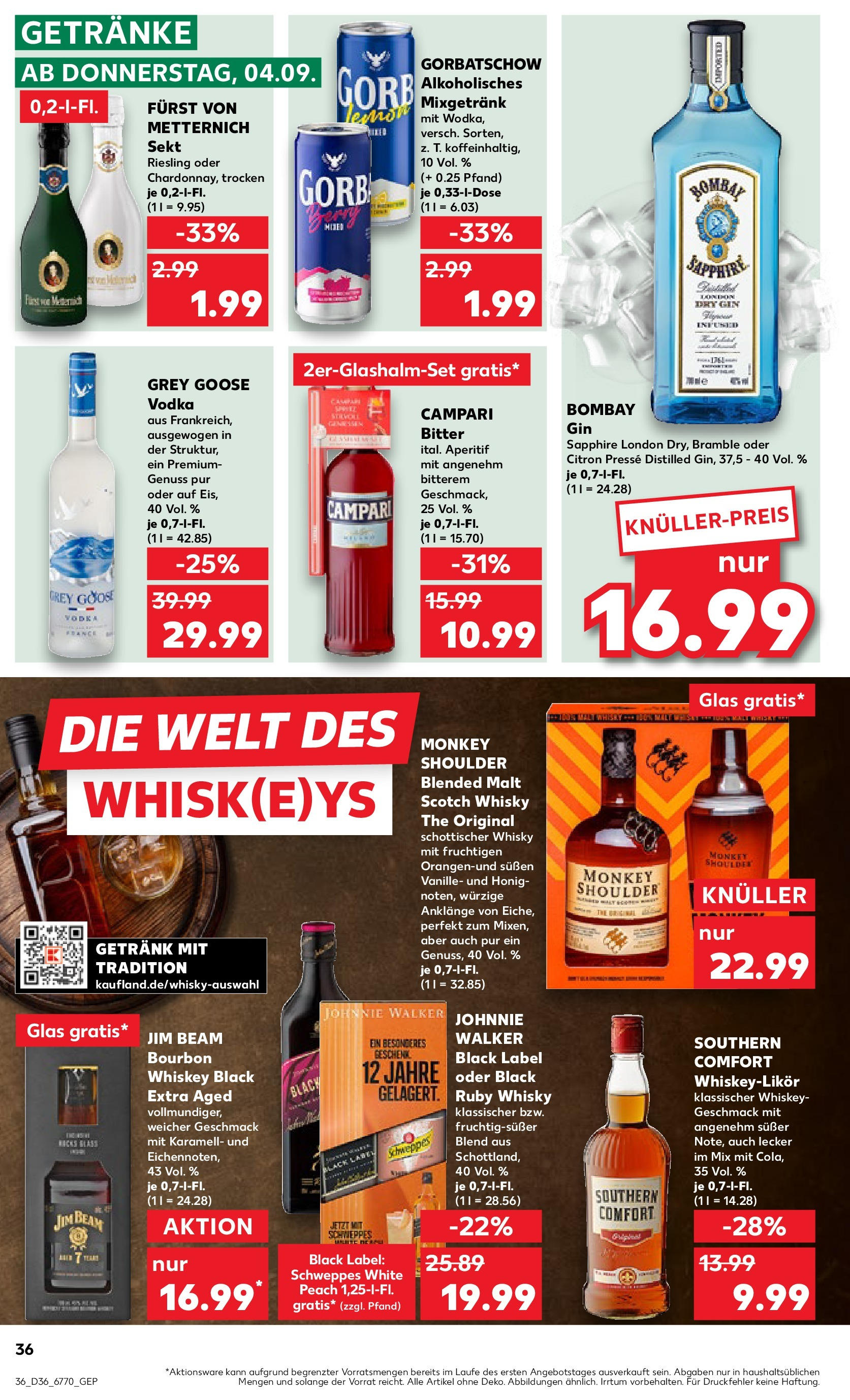 Prospekt Kaufland ab 04.09.2025 » Angebote und Werbung Online | Seite: 36 | Produkte: Whisky, Presse, Sekt, Southern comfort Prospekt Kaufland ab 04.09.2025 » Angebote Online zum Blättern | Seite: 36 | Produkte: Whisky, Presse, Sekt, Southern comfort