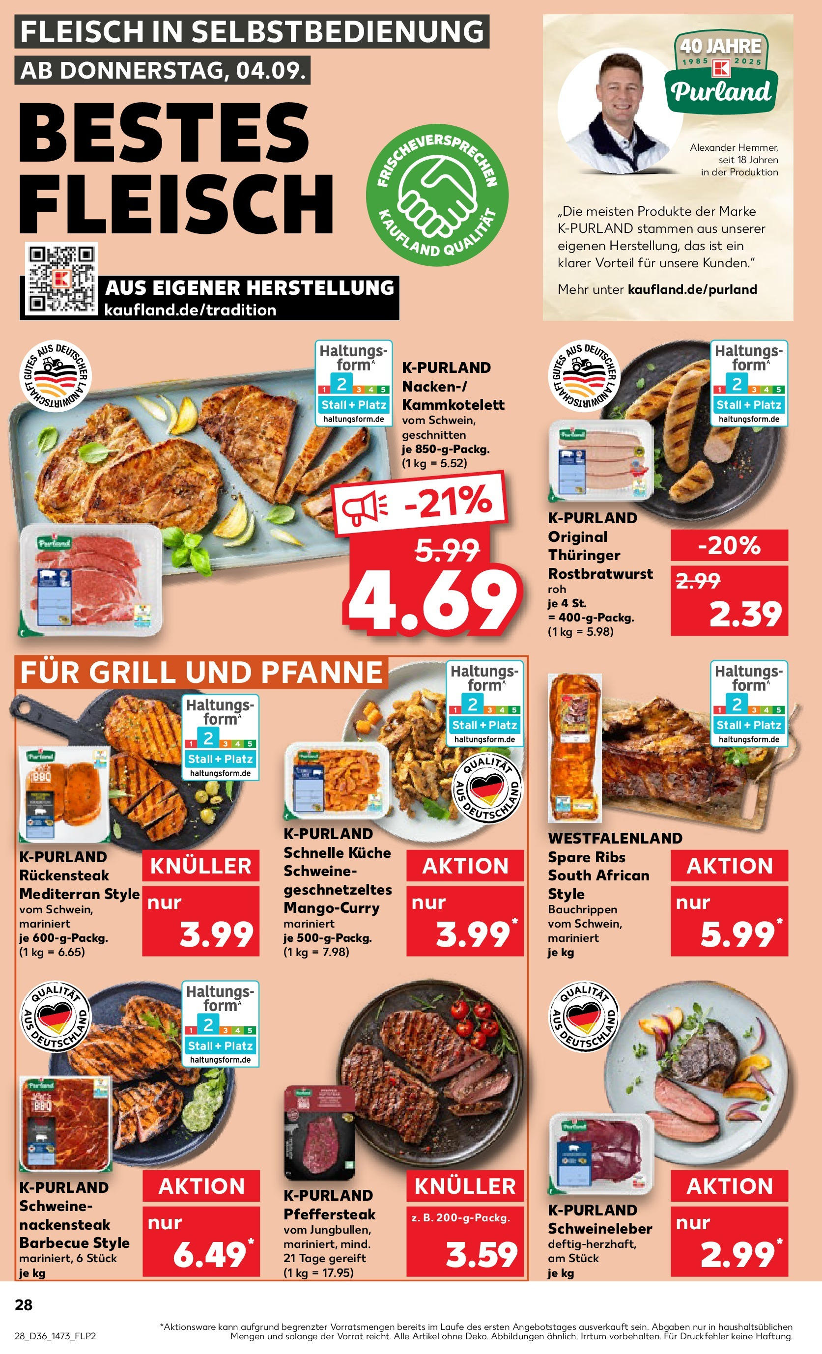 Prospekt Kaufland ab 04.09.2025 » Angebote und Werbung Online | Seite: 28 | Produkte: Küche, Spare ribs, Steak, Fleisch Prospekt Kaufland ab 04.09.2025 » Angebote Online zum Blättern | Seite: 28 | Produkte: Küche, Spare ribs, Steak, Fleisch
