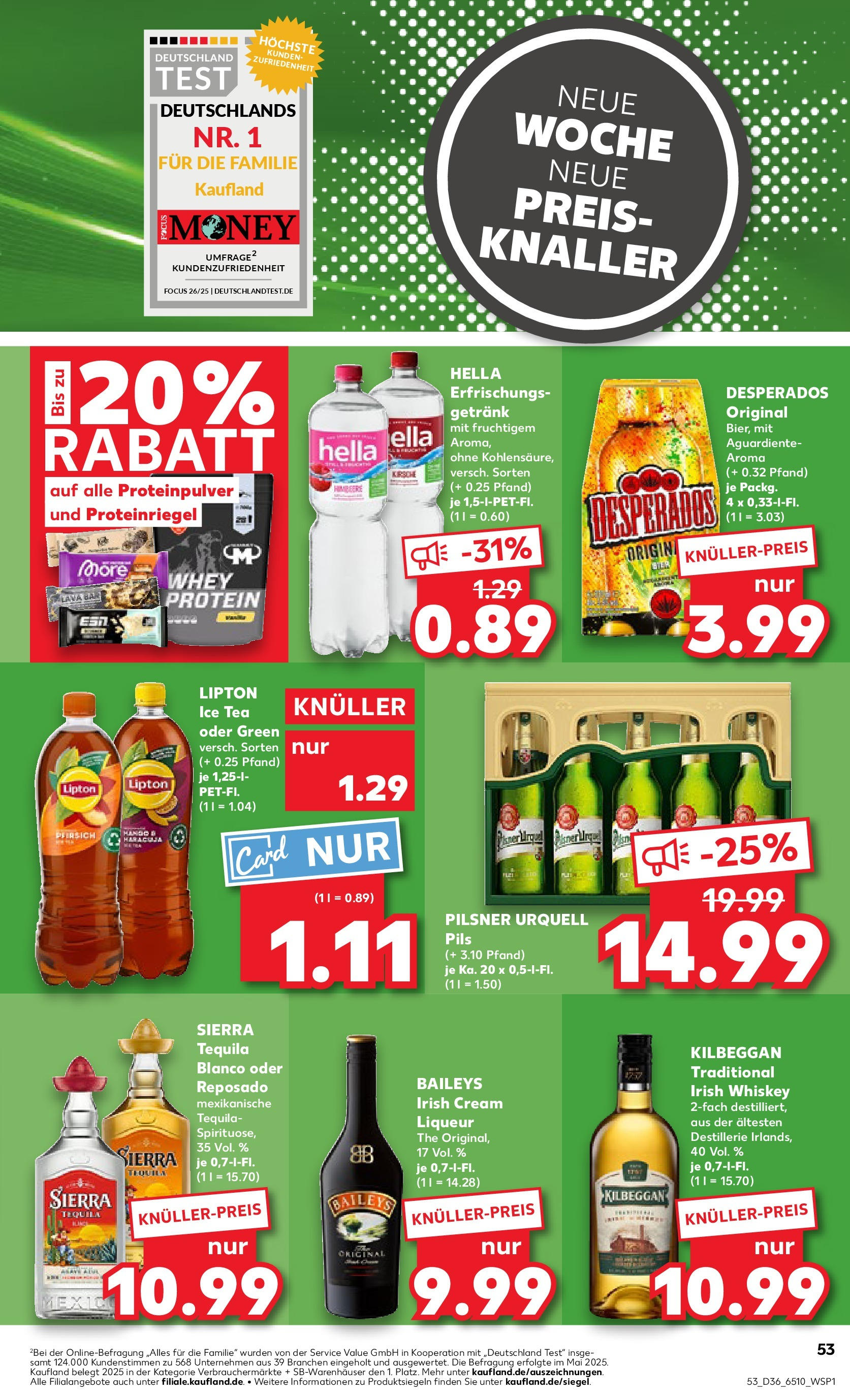 Prospekt Kaufland ab 04.09.2025 » Angebote und Werbung Online | Seite: 53 | Produkte: Pils, Pilsner urquell, Desperados, Baileys Prospekt Kaufland ab 04.09.2025 » Angebote Online zum Blättern | Seite: 53 | Produkte: Pils, Pilsner urquell, Desperados, Baileys
