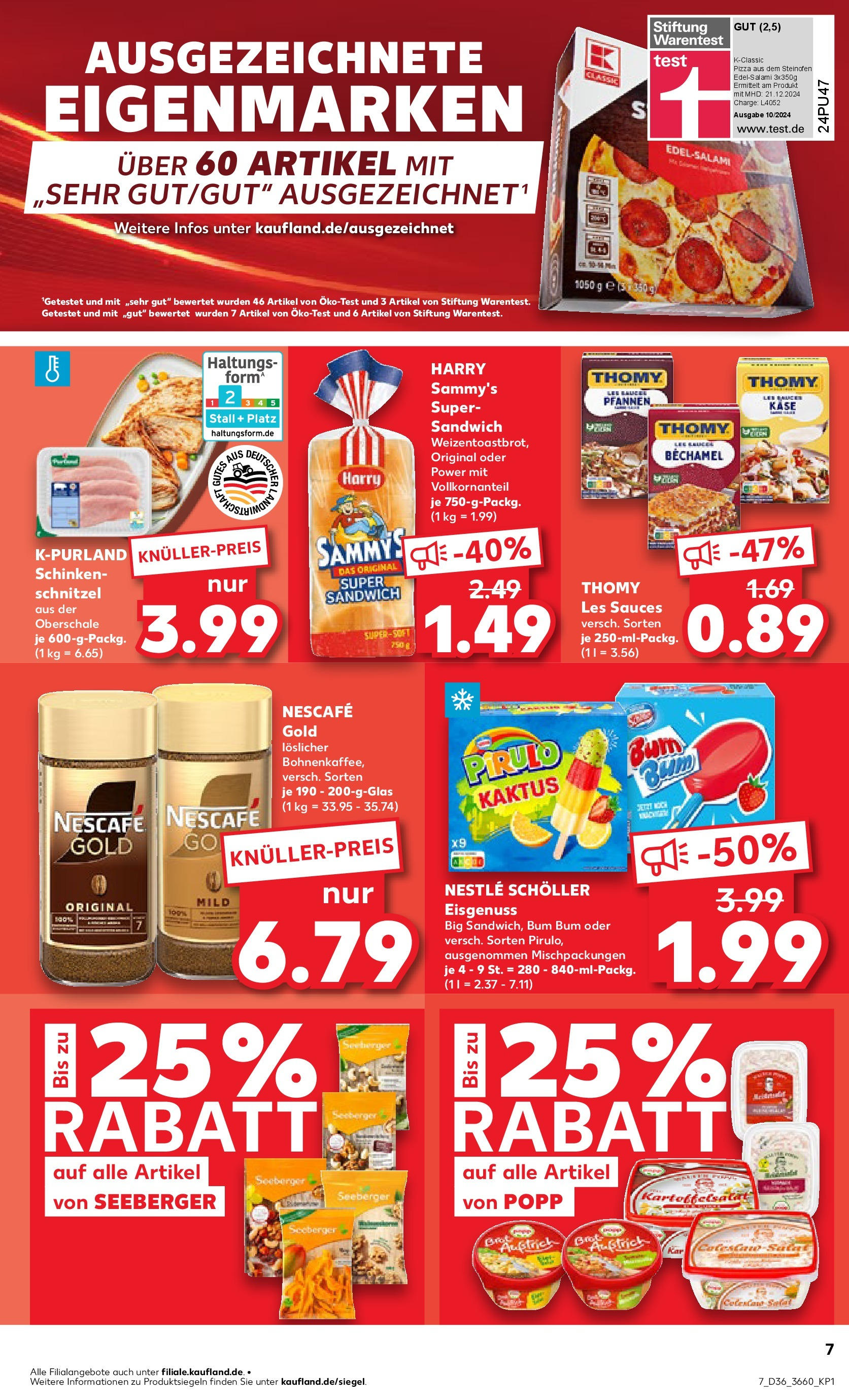 Prospekt Kaufland ab 04.09.2025 » Angebote Online zum Blättern | Seite: 7 | Produkte: Nescafe, Thomy les sauces, Käse, Pizza