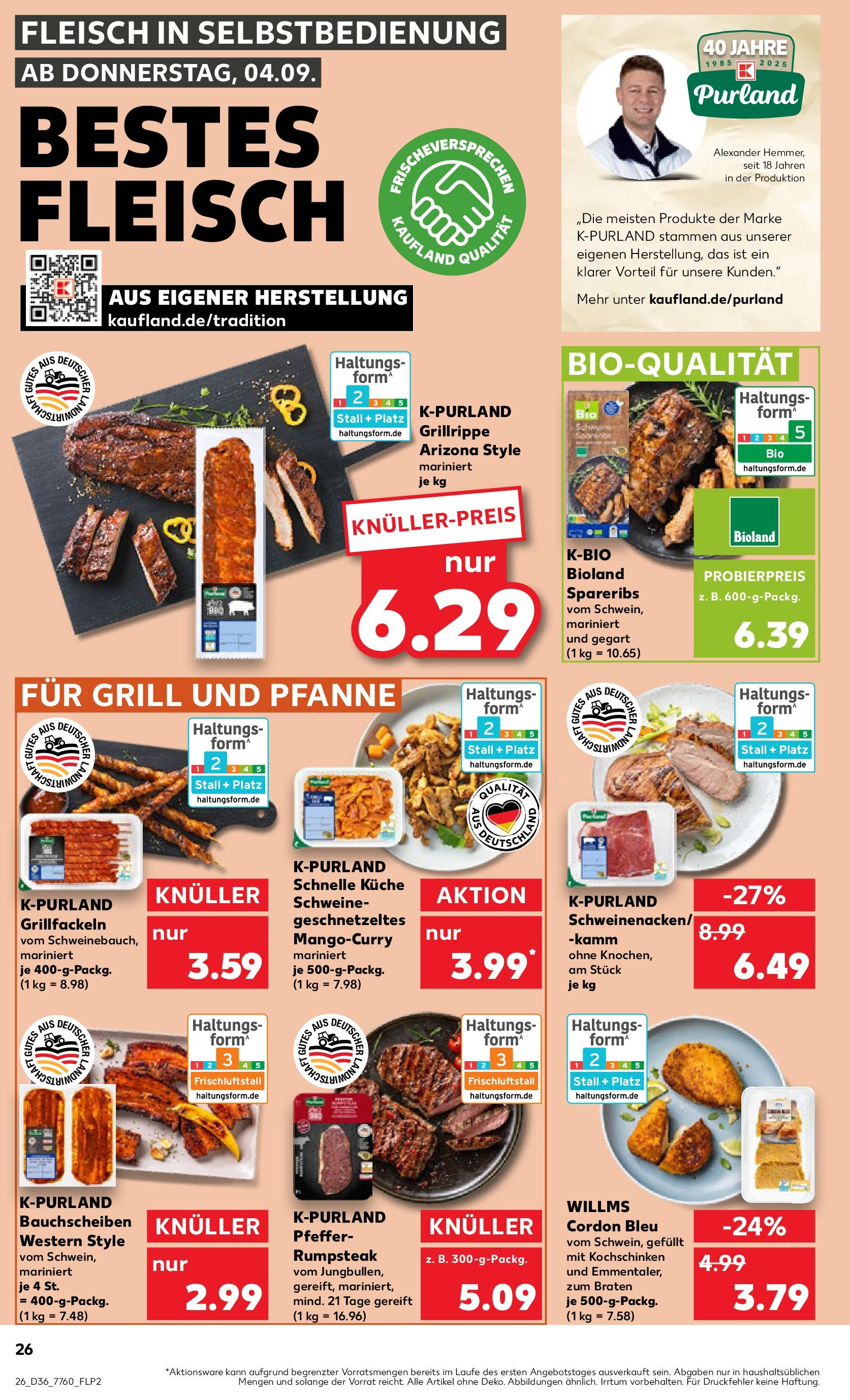 Prospekt Kaufland ab 04.09.2025 » Angebote und Werbung Online | Seite: 26 | Produkte: Rumpsteak, Küche, Pfeffer, Steak Prospekt Kaufland ab 04.09.2025 » Angebote Online zum Blättern | Seite: 26 | Produkte: Rumpsteak, Küche, Pfeffer, Steak