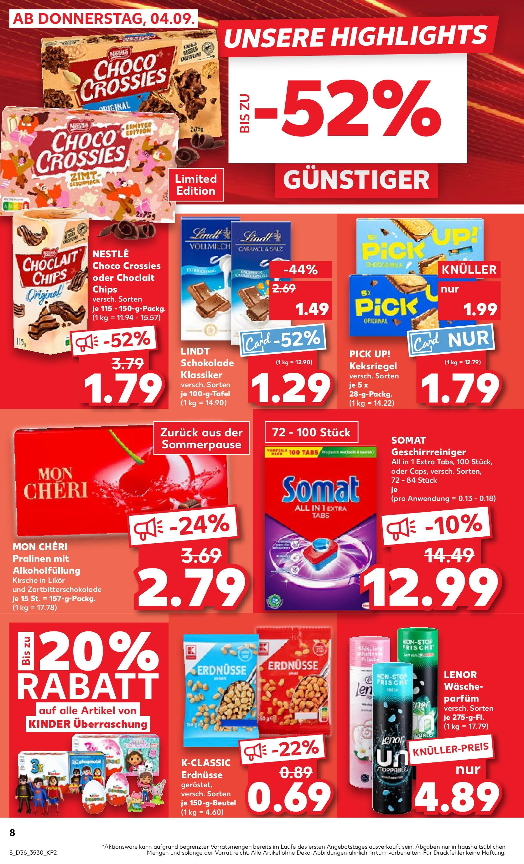Prospekt Kaufland ab 04.09.2025 » Angebote Online zum Blättern | Seite: 8 | Produkte: Erdnüsse, Parfüm, Salz, Mon cheri