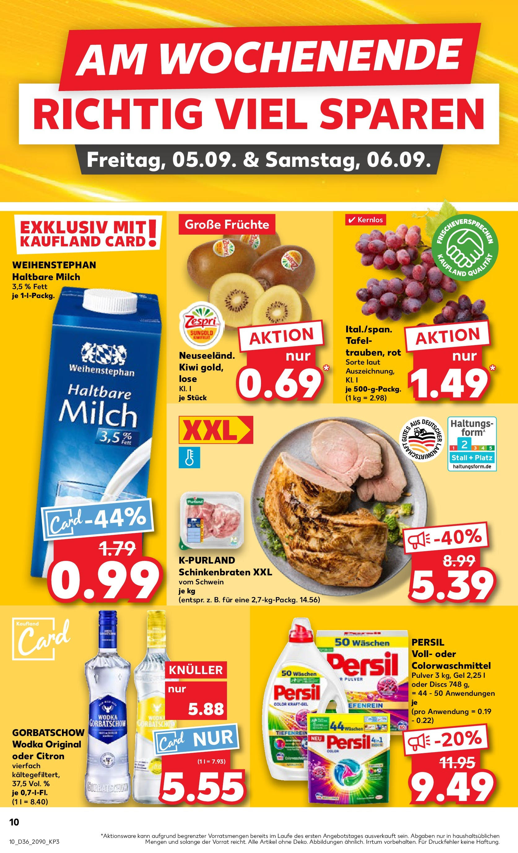 Prospekt Kaufland ab 04.09.2025 » Angebote Online zum Blättern | Seite: 10 | Produkte: Haltbare milch, Kiwi, Wodka, Persil