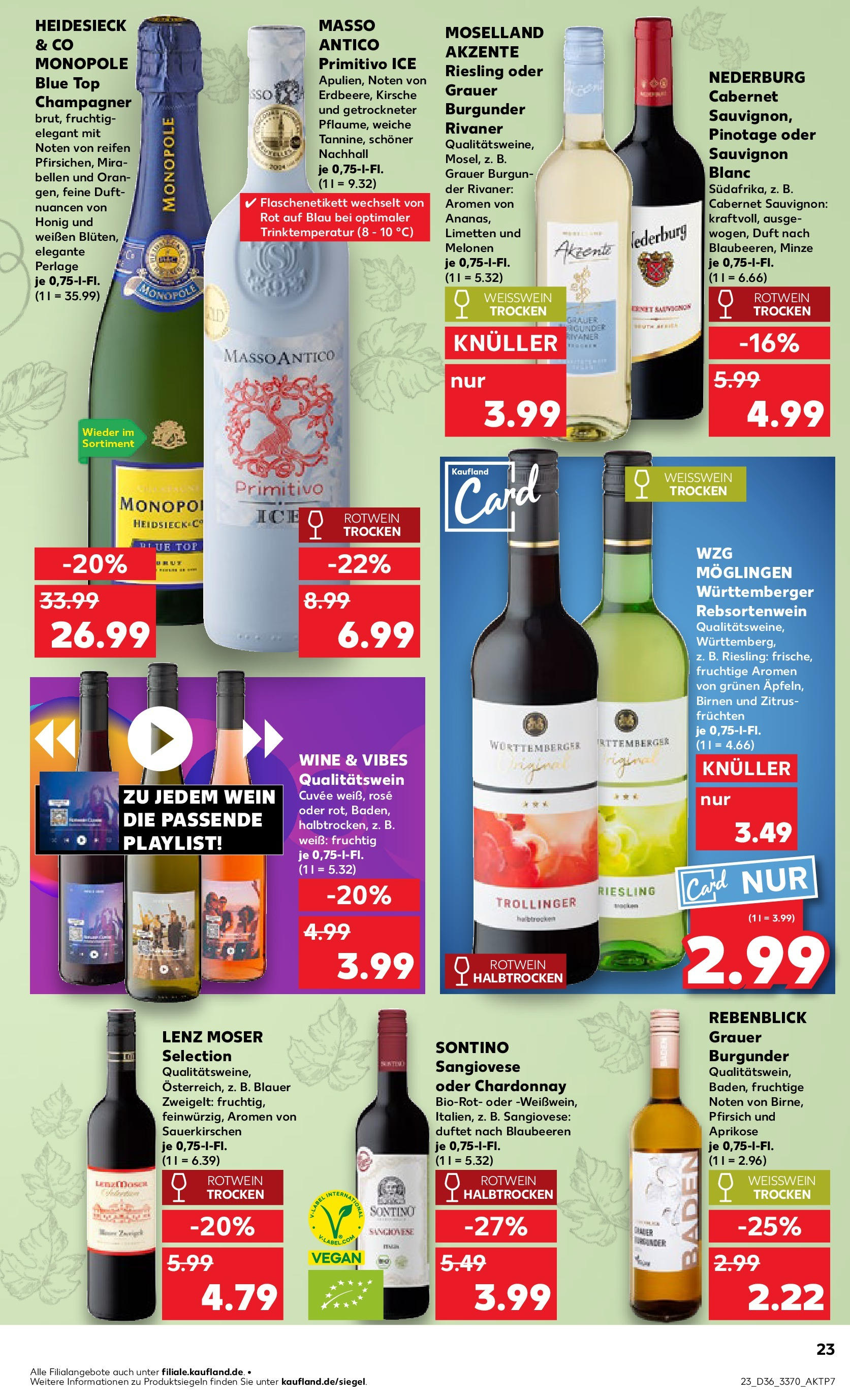 Prospekt Kaufland ab 04.09.2025 » Angebote und Werbung Online | Seite: 23 | Produkte: Limetten, Rotwein trocken, Rotwein halbtrocken, Pfirsich Prospekt Kaufland ab 04.09.2025 » Angebote Online zum Blättern | Seite: 23 | Produkte: Limetten, Rotwein trocken, Rotwein halbtrocken, Pfirsich