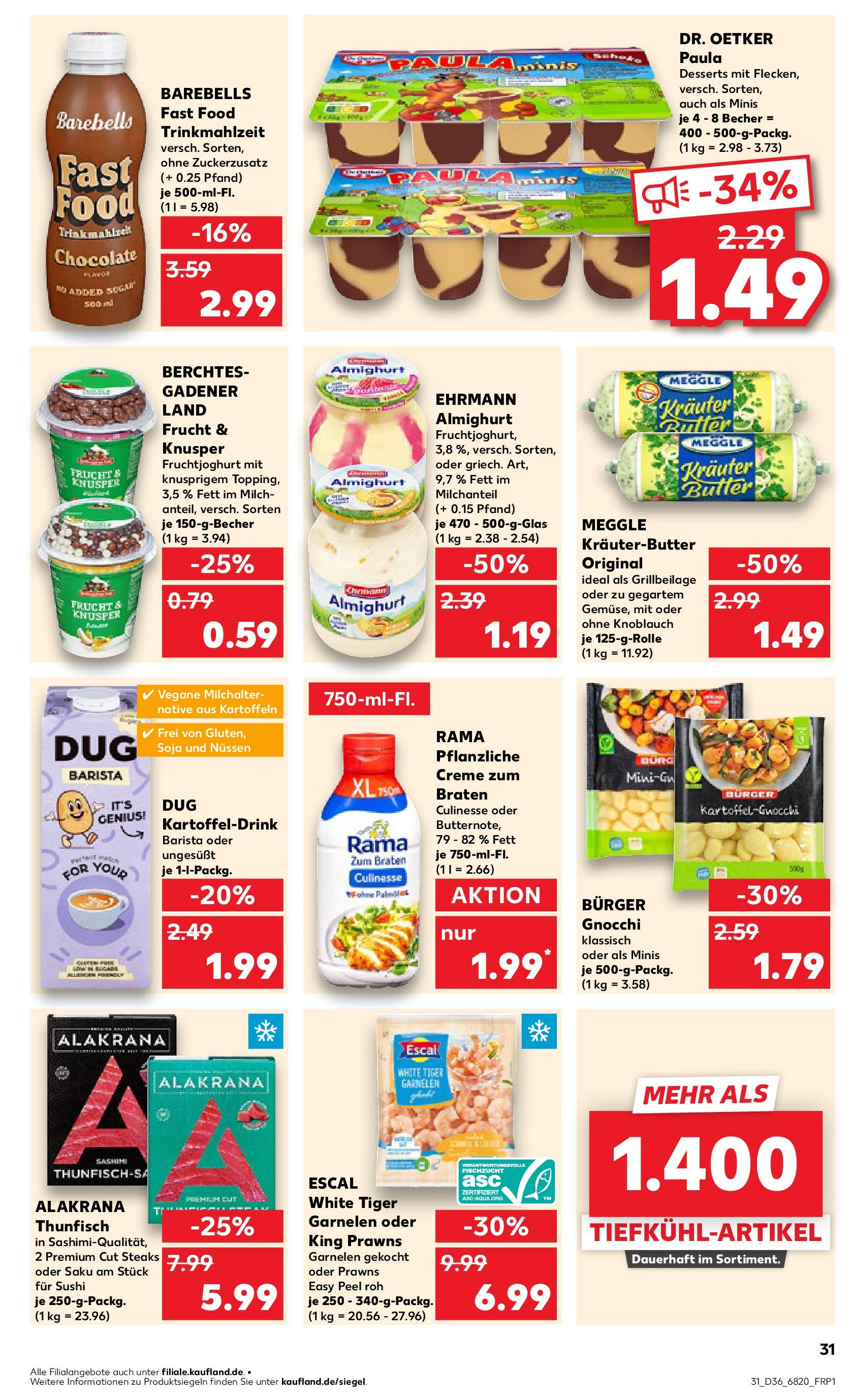 Prospekt Kaufland ab 04.09.2025 » Angebote und Werbung Online | Seite: 31 | Produkte: Burger, Kräuterbutter, Creme, Tiger garnelen Prospekt Kaufland ab 04.09.2025 » Angebote Online zum Blättern | Seite: 31 | Produkte: Burger, Kräuterbutter, Creme, Tiger garnelen