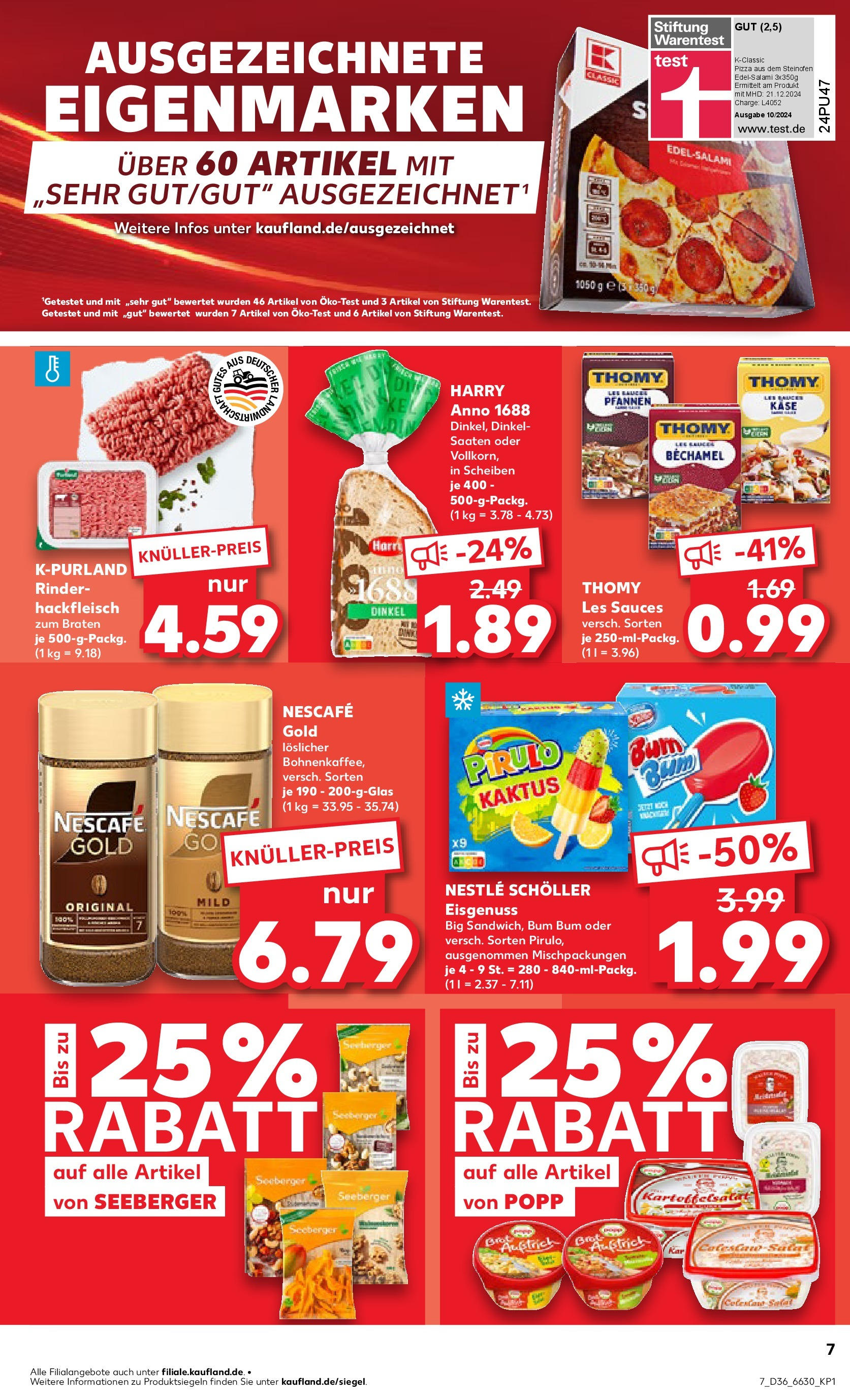 Prospekt Kaufland ab 04.09.2025 » Angebote und Werbung Online | Seite: 7 | Produkte: Thomy les sauces, Käse, Pizza, Nescafe gold Prospekt Kaufland ab 04.09.2025 » Angebote Online zum Blättern | Seite: 7 | Produkte: Thomy les sauces, Käse, Pizza, Nescafe gold
