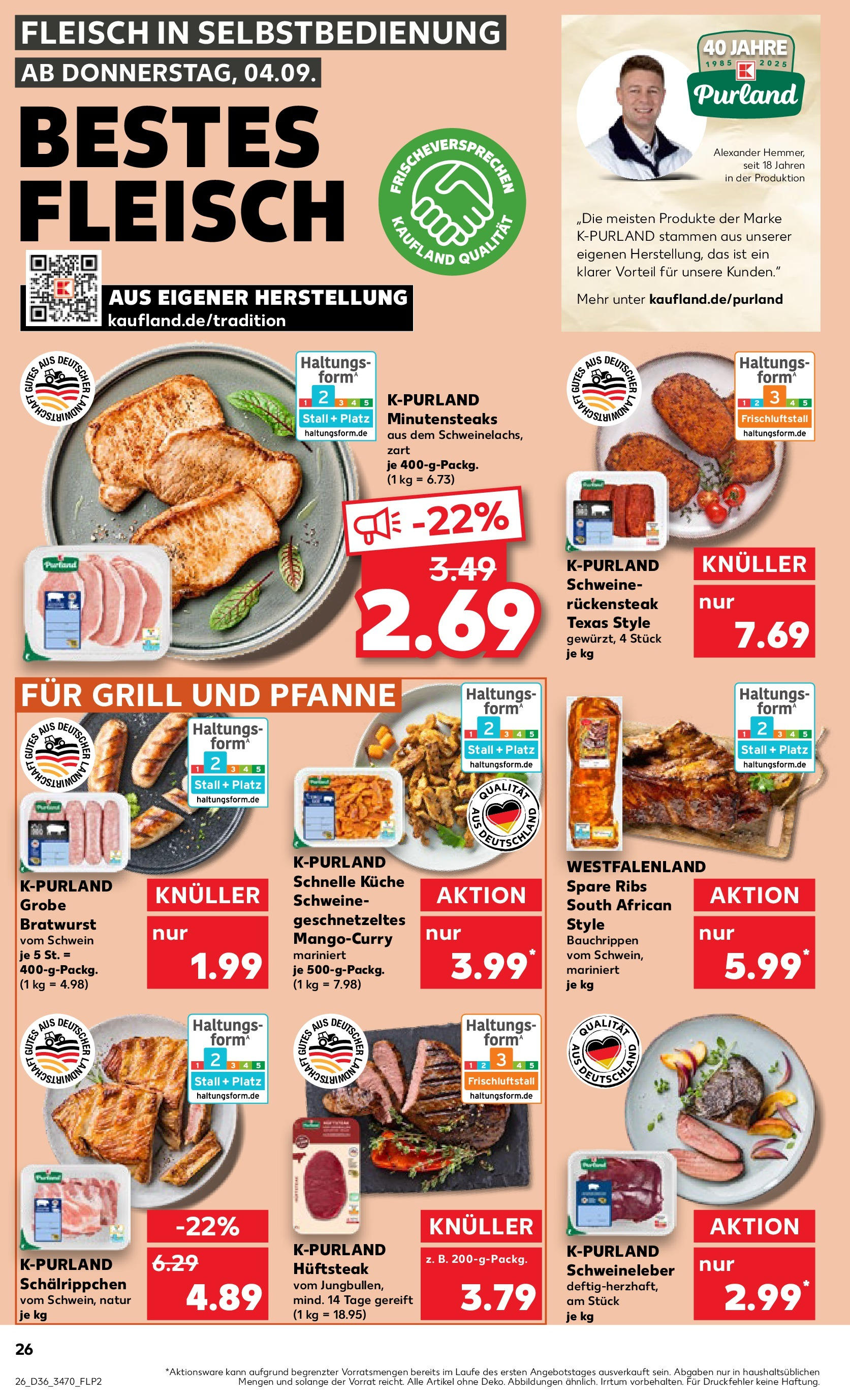 Prospekt Kaufland ab 04.09.2025 » Angebote und Werbung Online | Seite: 26 | Produkte: Grill, Küche, Spare ribs, Steak Prospekt Kaufland ab 04.09.2025 » Angebote Online zum Blättern | Seite: 26 | Produkte: Grill, Küche, Spare ribs, Steak