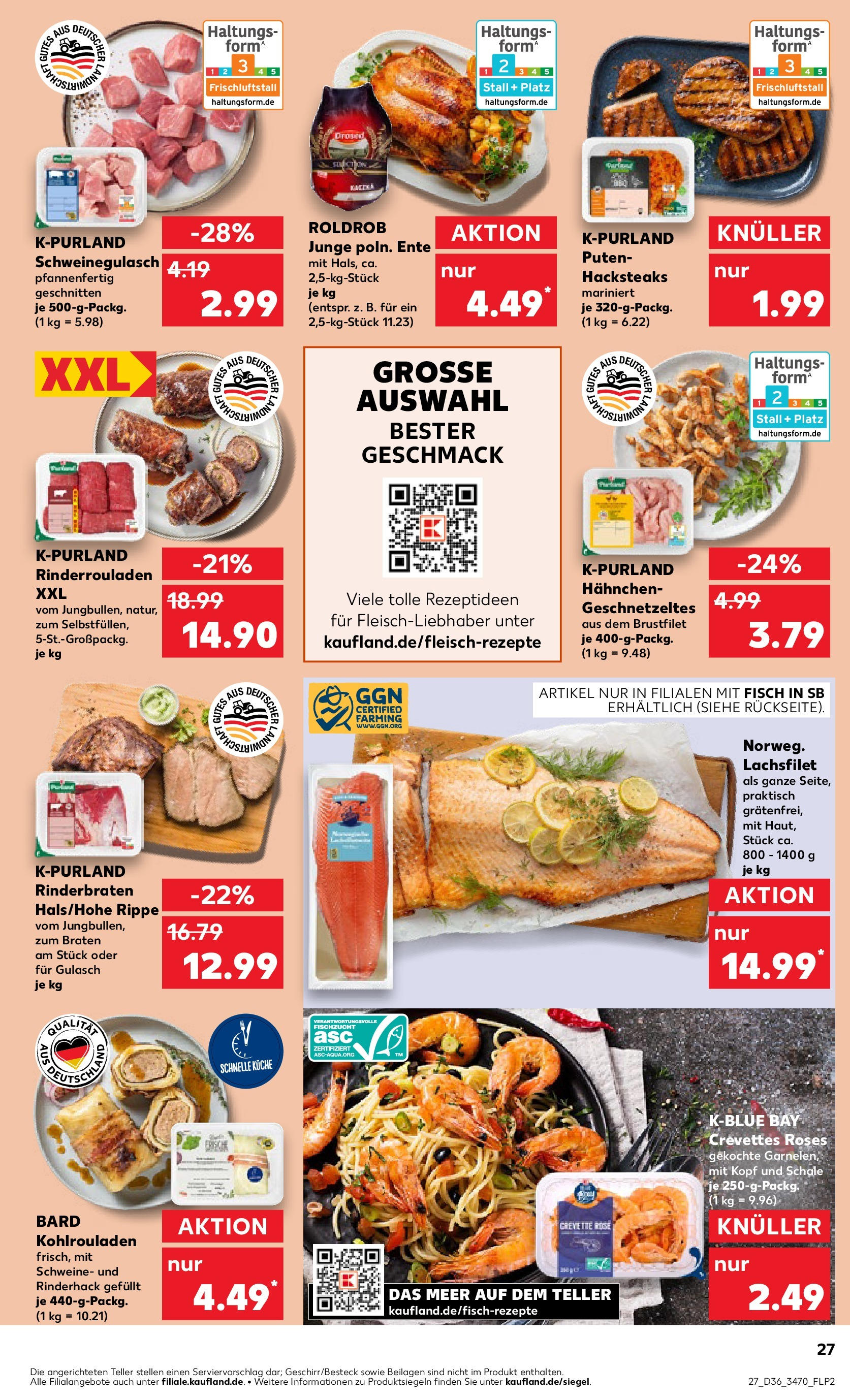Prospekt Kaufland ab 04.09.2025 » Angebote und Werbung Online | Seite: 27 | Produkte: Rinderbraten, Küche, Gulasch, Ente Prospekt Kaufland ab 04.09.2025 » Angebote Online zum Blättern | Seite: 27 | Produkte: Rinderbraten, Küche, Gulasch, Ente