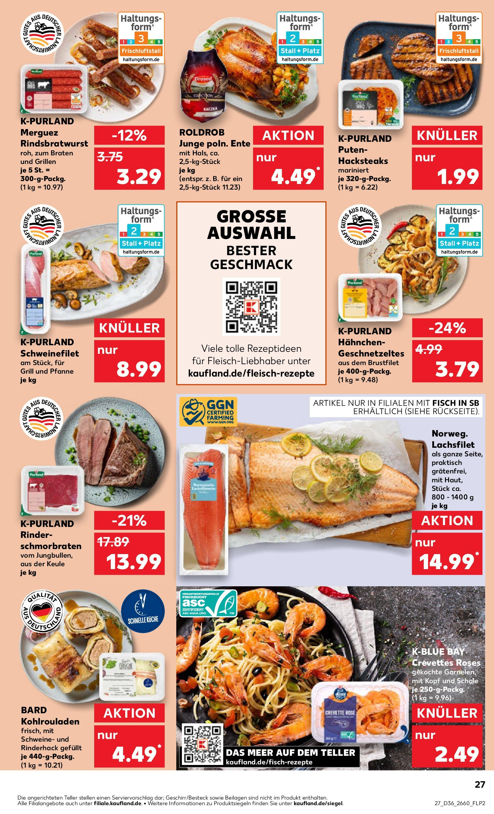Prospekt Kaufland ab 04.09.2025 » Angebote Online zum Blättern | Seite: 27 | Produkte: Grill, Hahnchen, Fisch, Ente