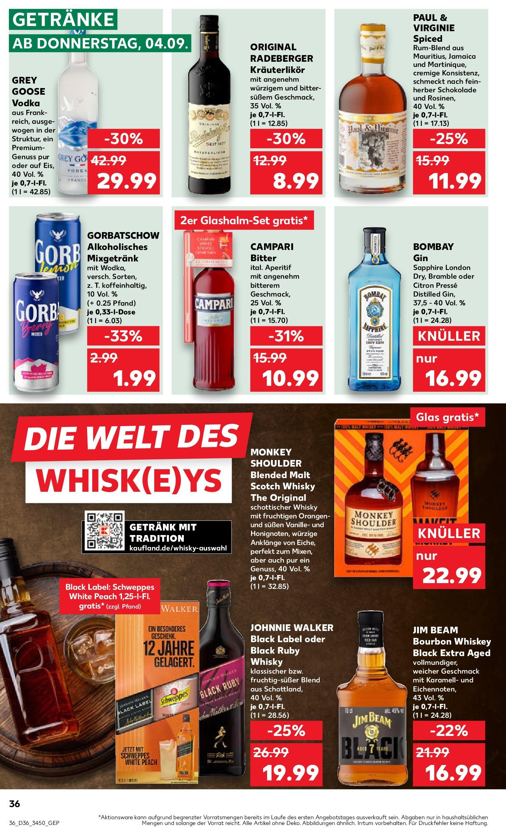 Prospekt Kaufland ab 04.09.2025 » Angebote und Werbung Online | Seite: 36 | Produkte: Presse, Campari, Gin, Johnnie walker Prospekt Kaufland ab 04.09.2025 » Angebote Online zum Blättern | Seite: 36 | Produkte: Presse, Campari, Gin, Johnnie walker