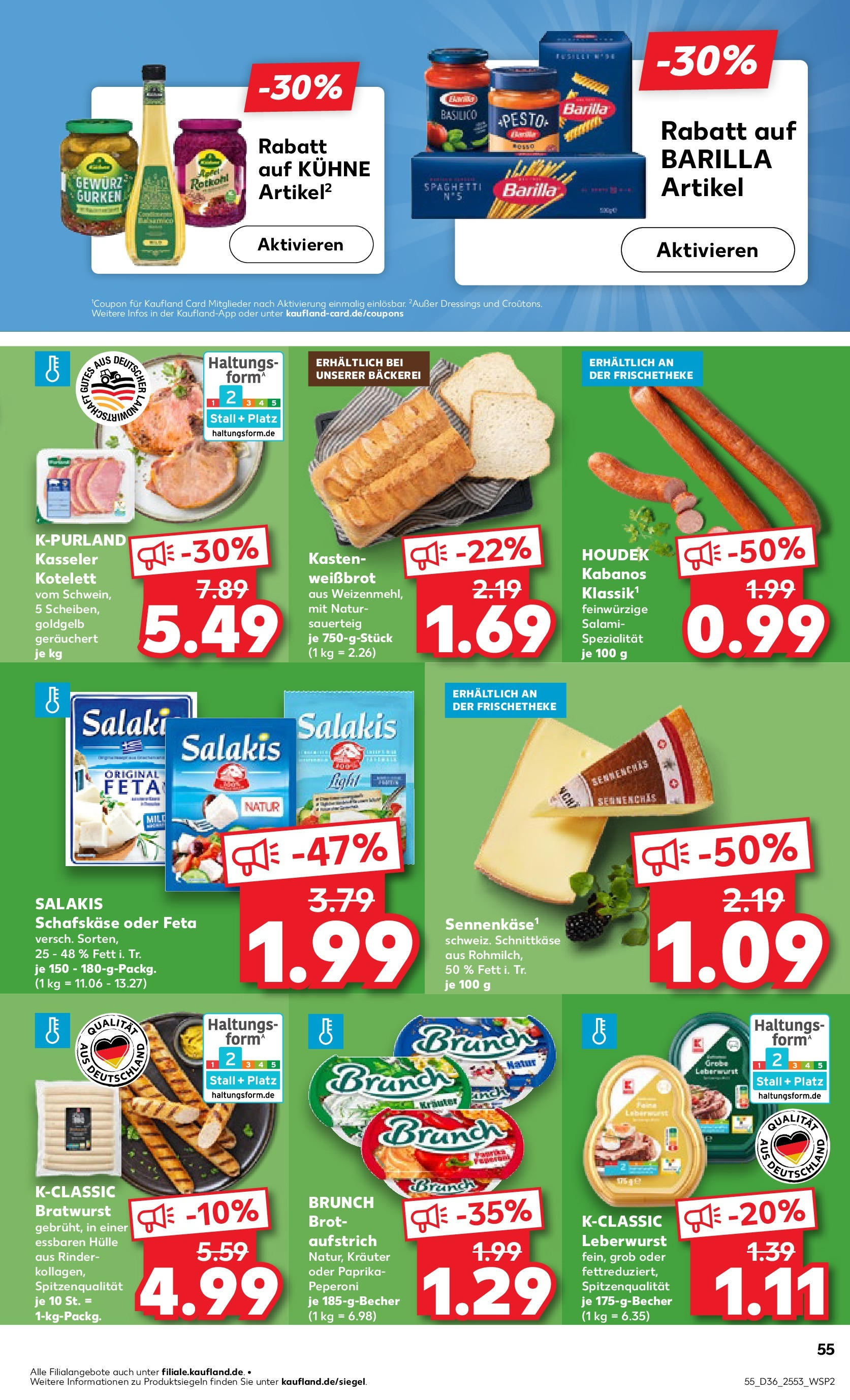 Prospekt Kaufland ab 04.09.2025 » Angebote Online zum Blättern | Seite: 55 | Produkte: Hülle, Bäckerei, Paprika, Salami