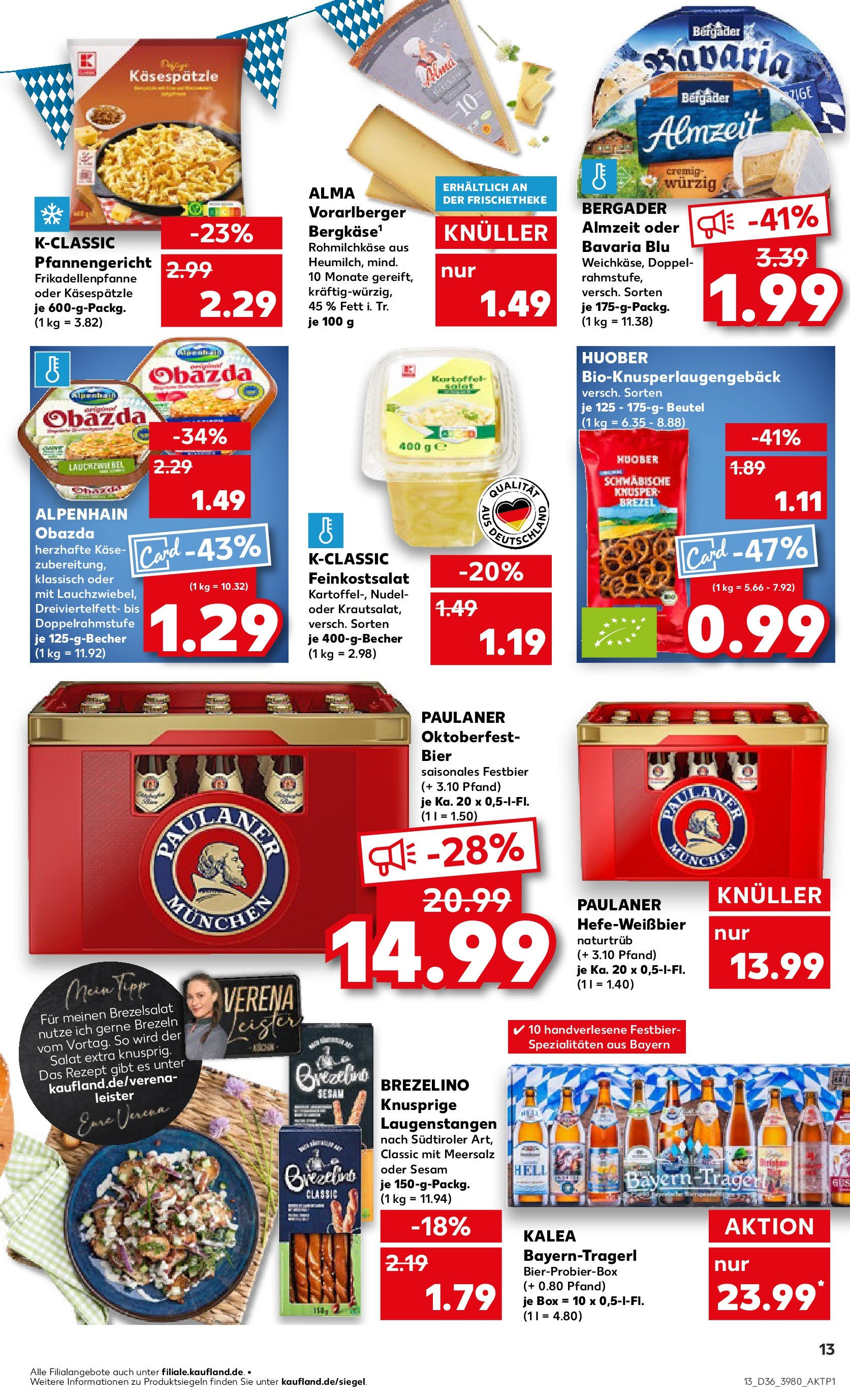 Prospekt Kaufland ab 04.09.2025 » Angebote Online zum Blättern | Seite: 13 | Produkte: Bier, Box, Salat, Paulaner