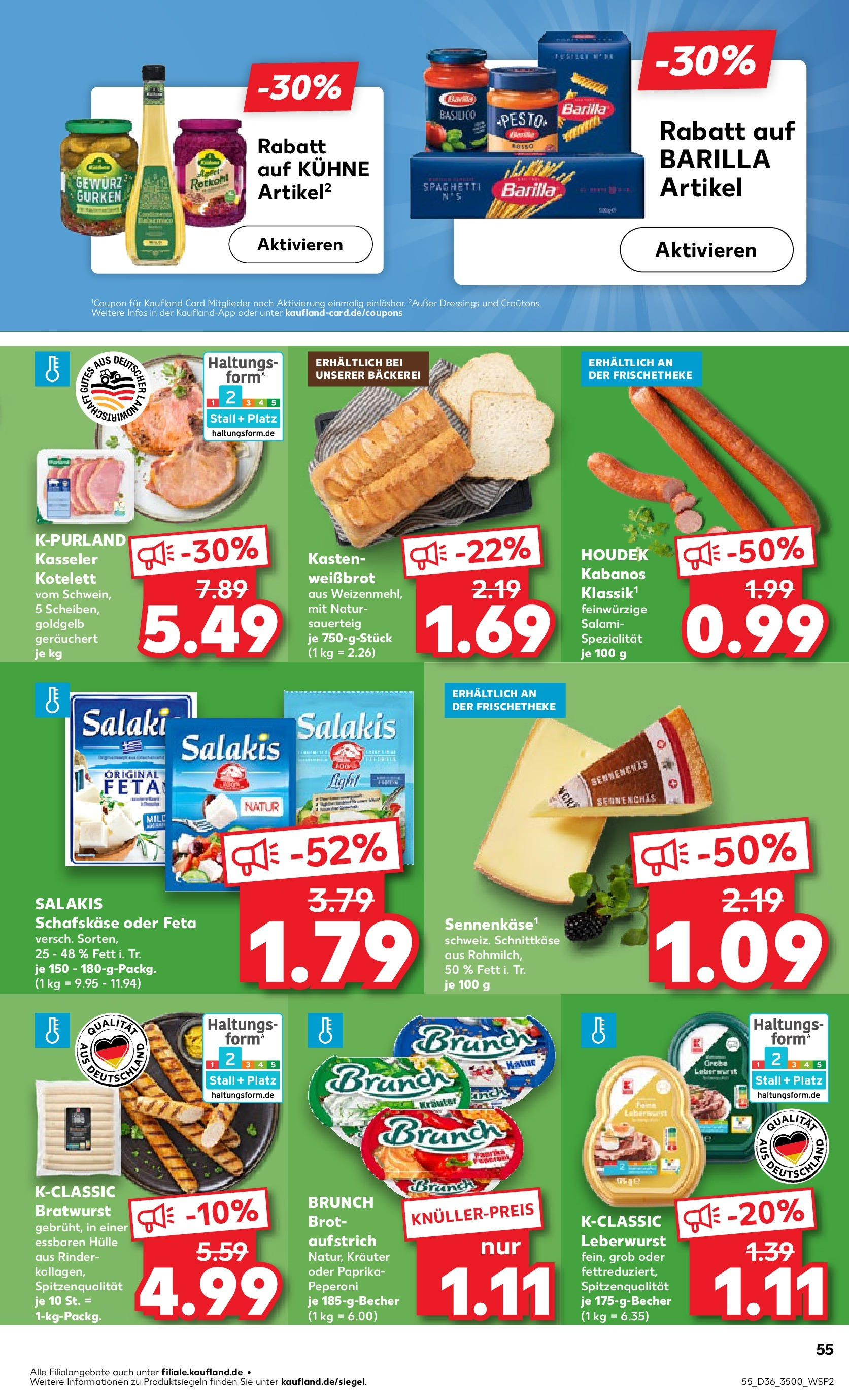Prospekt Kaufland ab 04.09.2025 » Angebote Online zum Blättern | Seite: 55 | Produkte: Rotkohl, Salakis, Salami, Schafskase