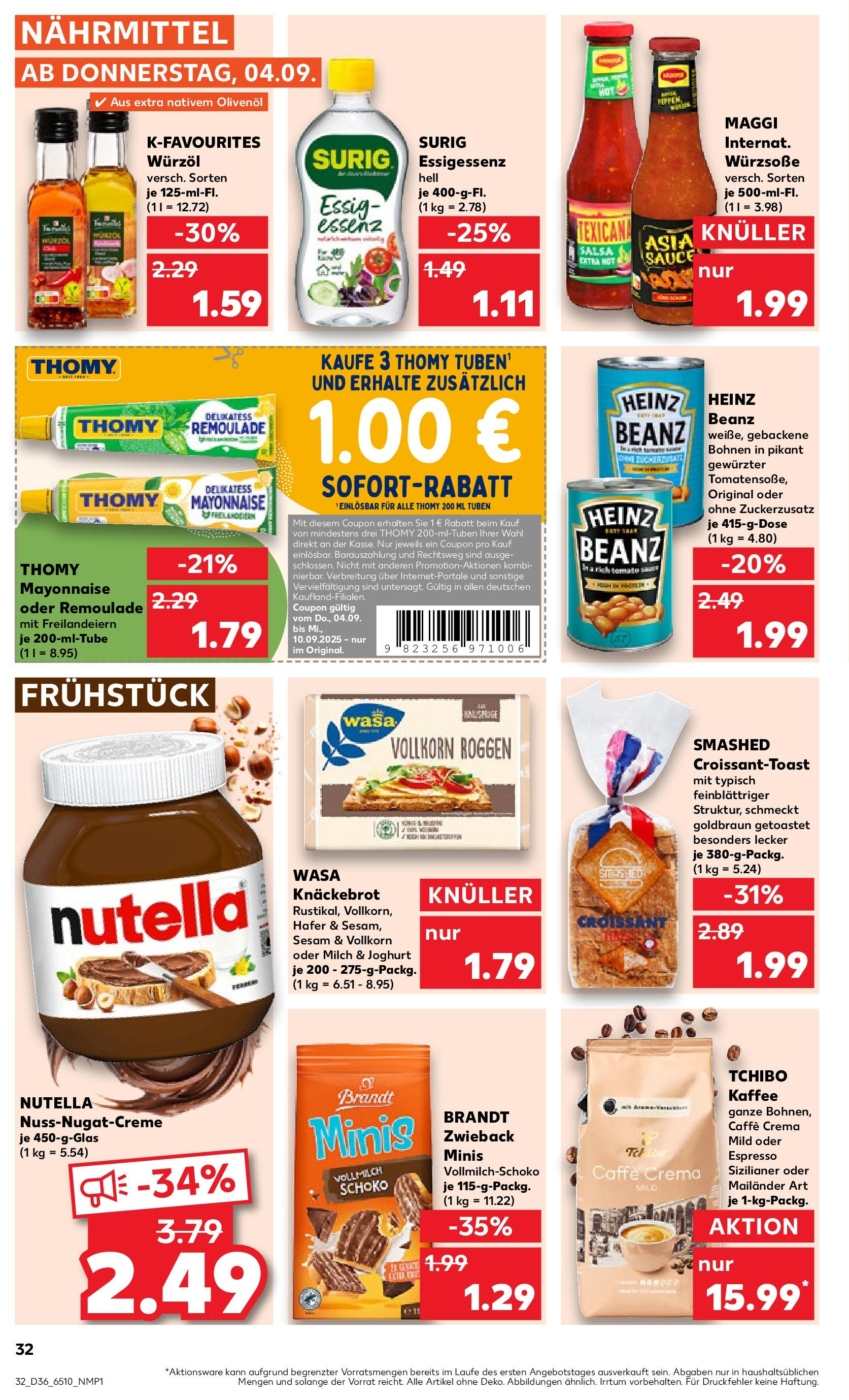 Prospekt Kaufland ab 04.09.2025 » Angebote und Werbung Online | Seite: 32 | Produkte: Joghurt, Essig, Mayonnaise, Wasa knackebrot Prospekt Kaufland ab 04.09.2025 » Angebote Online zum Blättern | Seite: 32 | Produkte: Joghurt, Essig, Mayonnaise, Wasa knackebrot