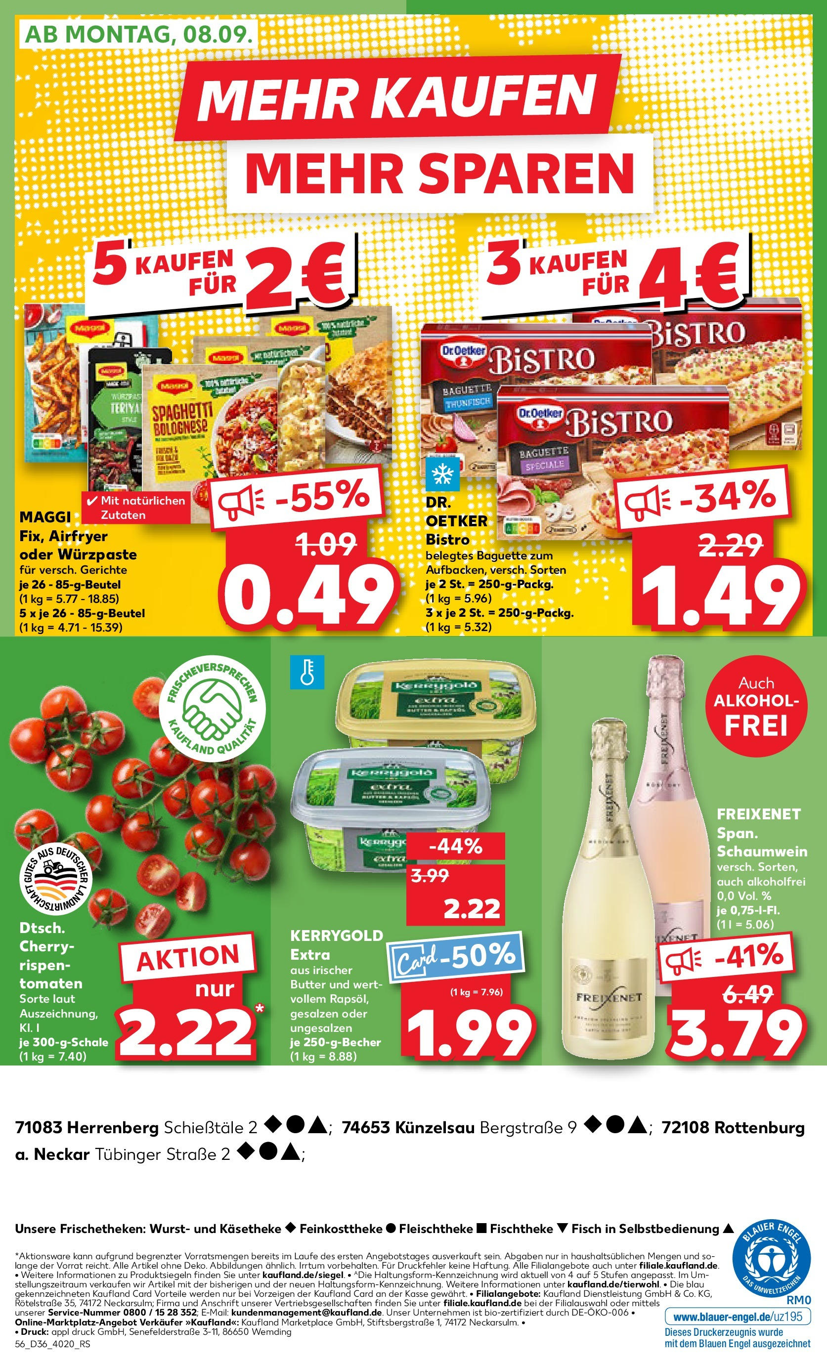 Prospekt Kaufland ab 04.09.2025 » Angebote und Werbung Online | Seite: 56 | Produkte: Maggi, Butter, Tomaten, Wurst Prospekt Kaufland ab 04.09.2025 » Angebote Online zum Blättern | Seite: 56 | Produkte: Maggi, Butter, Tomaten, Wurst