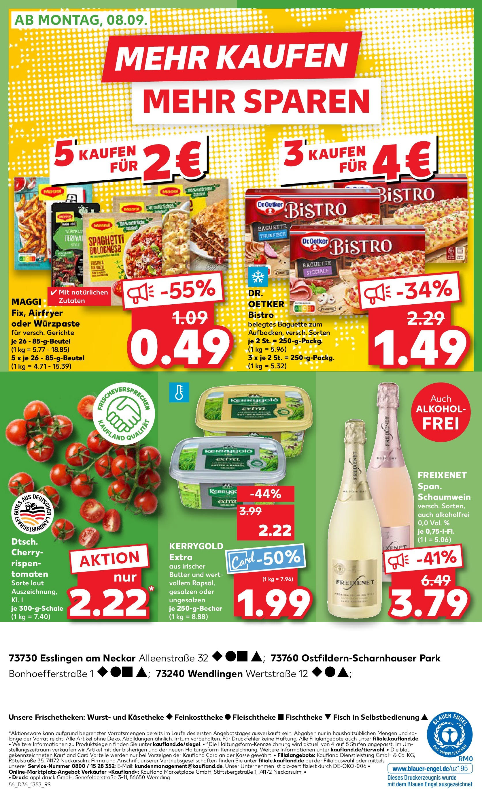 Prospekt Kaufland ab 04.09.2025 » Angebote und Werbung Online | Seite: 56 | Produkte: Maggi, Butter, Thunfisch, Fisch Prospekt Kaufland ab 04.09.2025 » Angebote Online zum Blättern | Seite: 56 | Produkte: Maggi, Butter, Thunfisch, Fisch