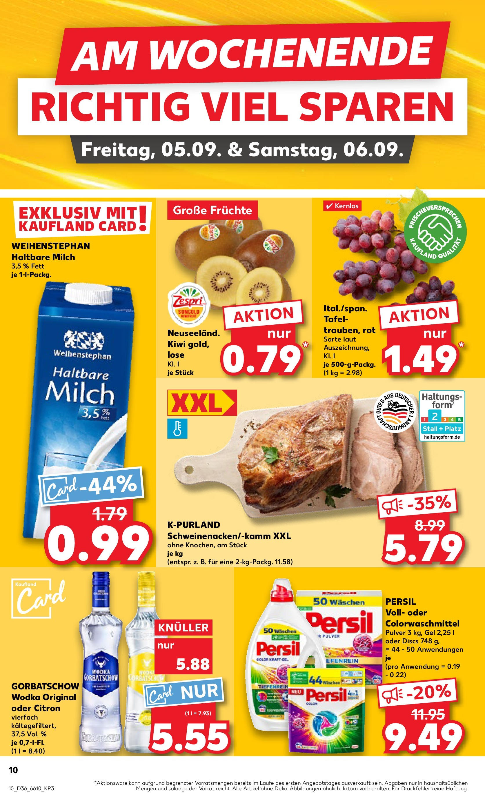 Prospekt Kaufland ab 04.09.2025 » Angebote und Werbung Online | Seite: 10 | Produkte: Milch, Vodka, Kiwi, Persil Prospekt Kaufland ab 04.09.2025 » Angebote Online zum Blättern | Seite: 10 | Produkte: Milch, Vodka, Kiwi, Persil