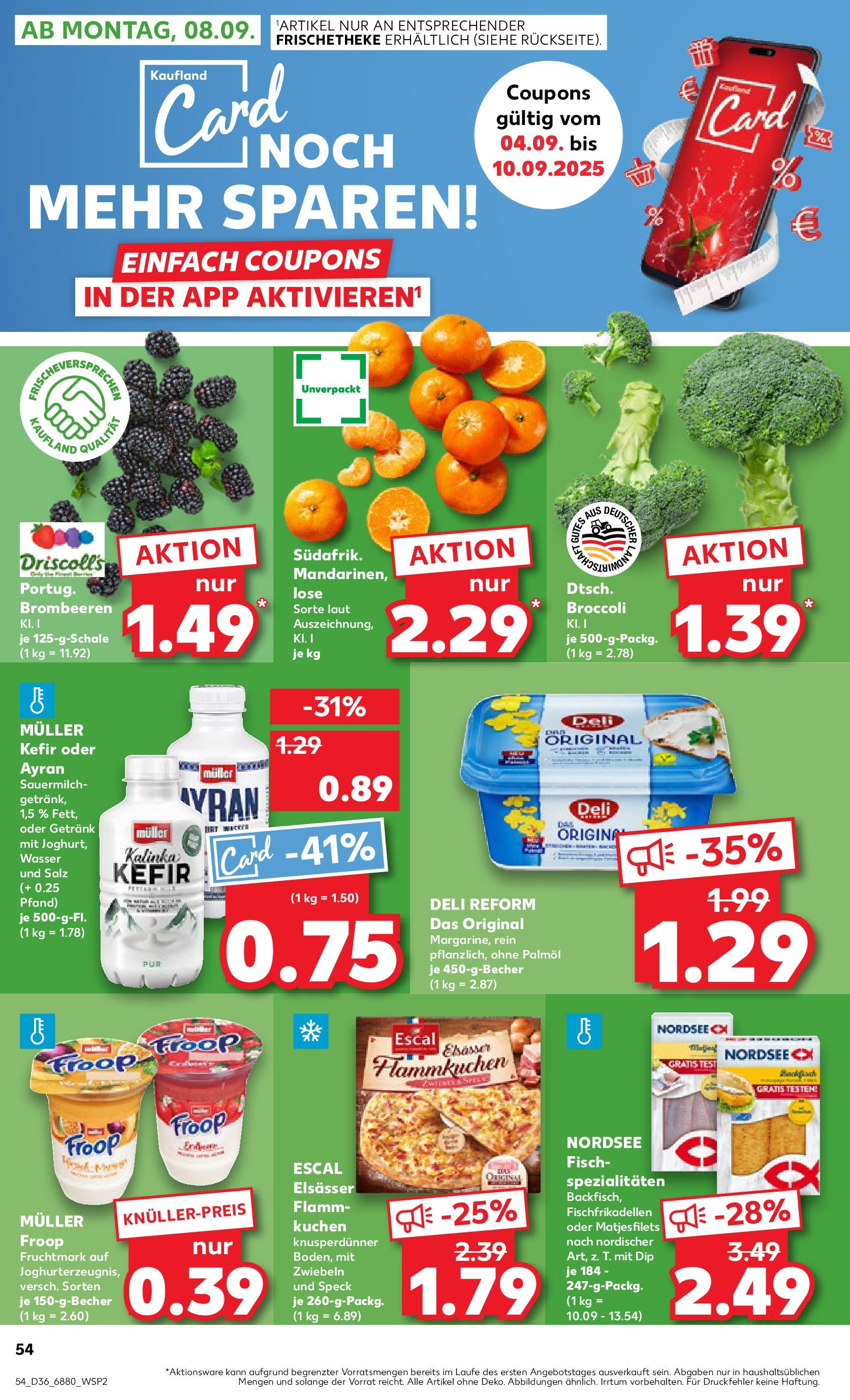 Prospekt Kaufland ab 04.09.2025 » Angebote Online zum Blättern | Seite: 54 | Produkte: Froop, Margarine, Fisch, Deli reform