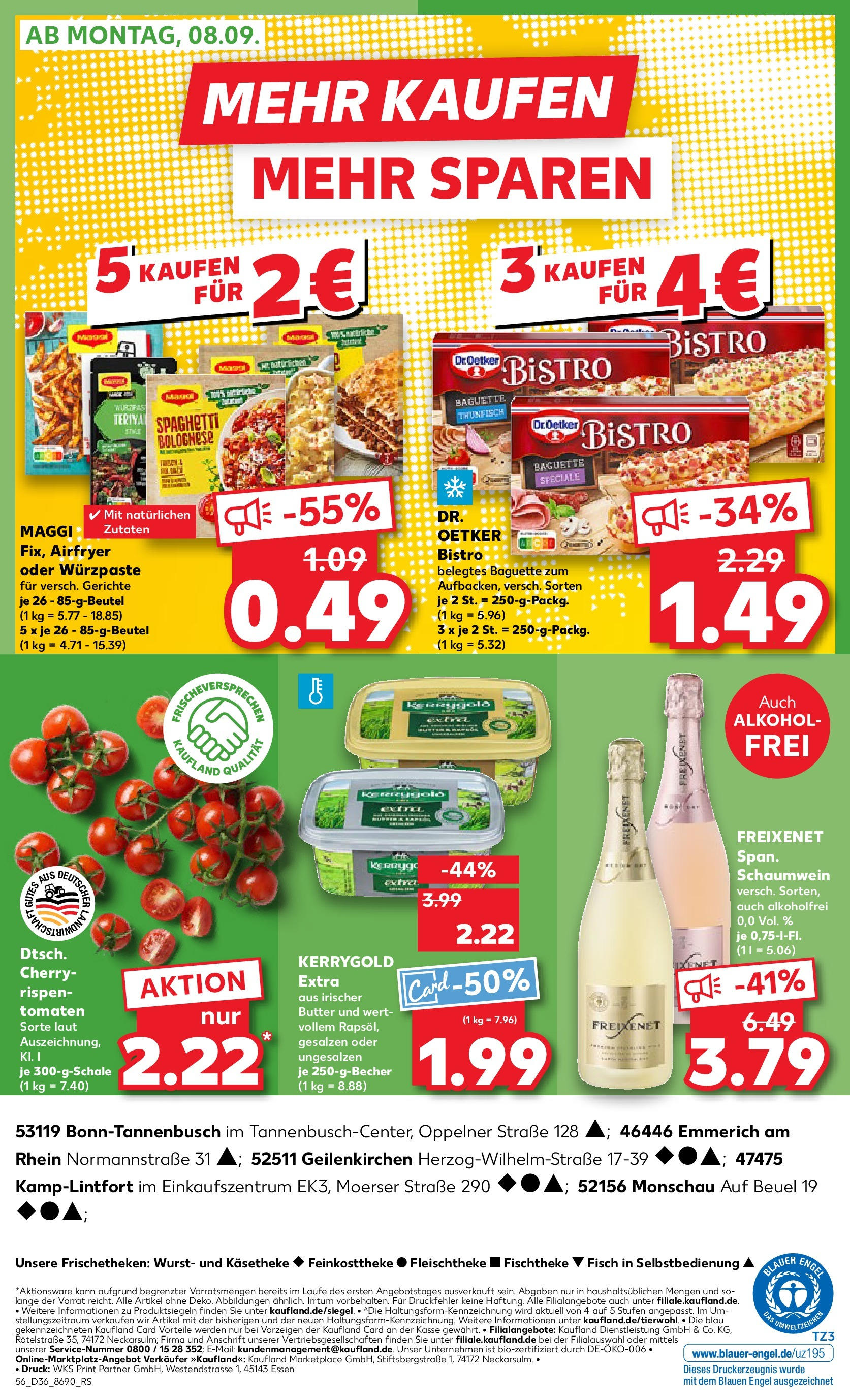 Prospekt Kaufland ab 04.09.2025 » Angebote und Werbung Online | Seite: 56 | Produkte: Butter, Thunfisch, Freixenet, Wurst Prospekt Kaufland ab 04.09.2025 » Angebote Online zum Blättern | Seite: 56 | Produkte: Butter, Thunfisch, Freixenet, Wurst