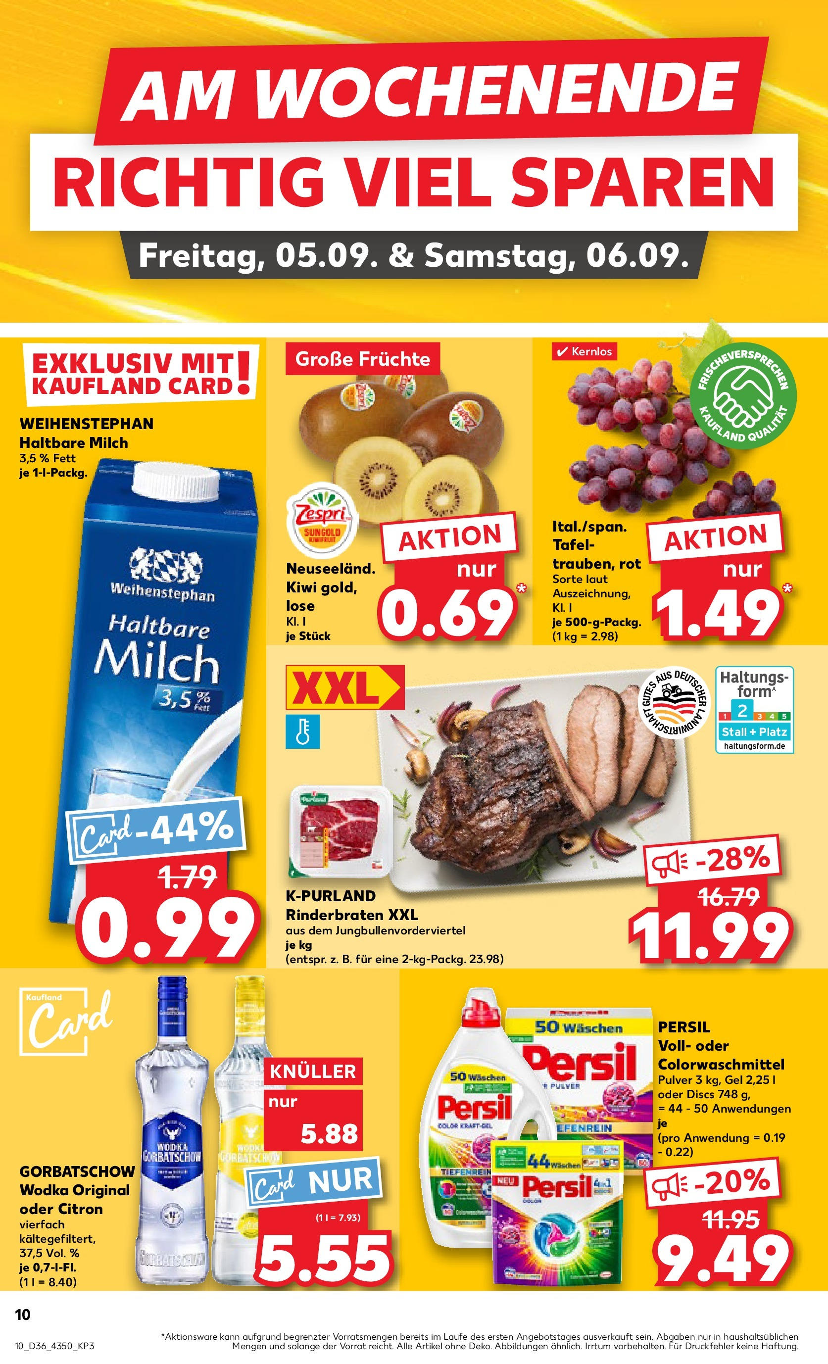 Prospekt Kaufland ab 04.09.2025 » Angebote Online zum Blättern | Seite: 10 | Produkte: Wodka gorbatschow, Vodka, Kiwi, Wodka