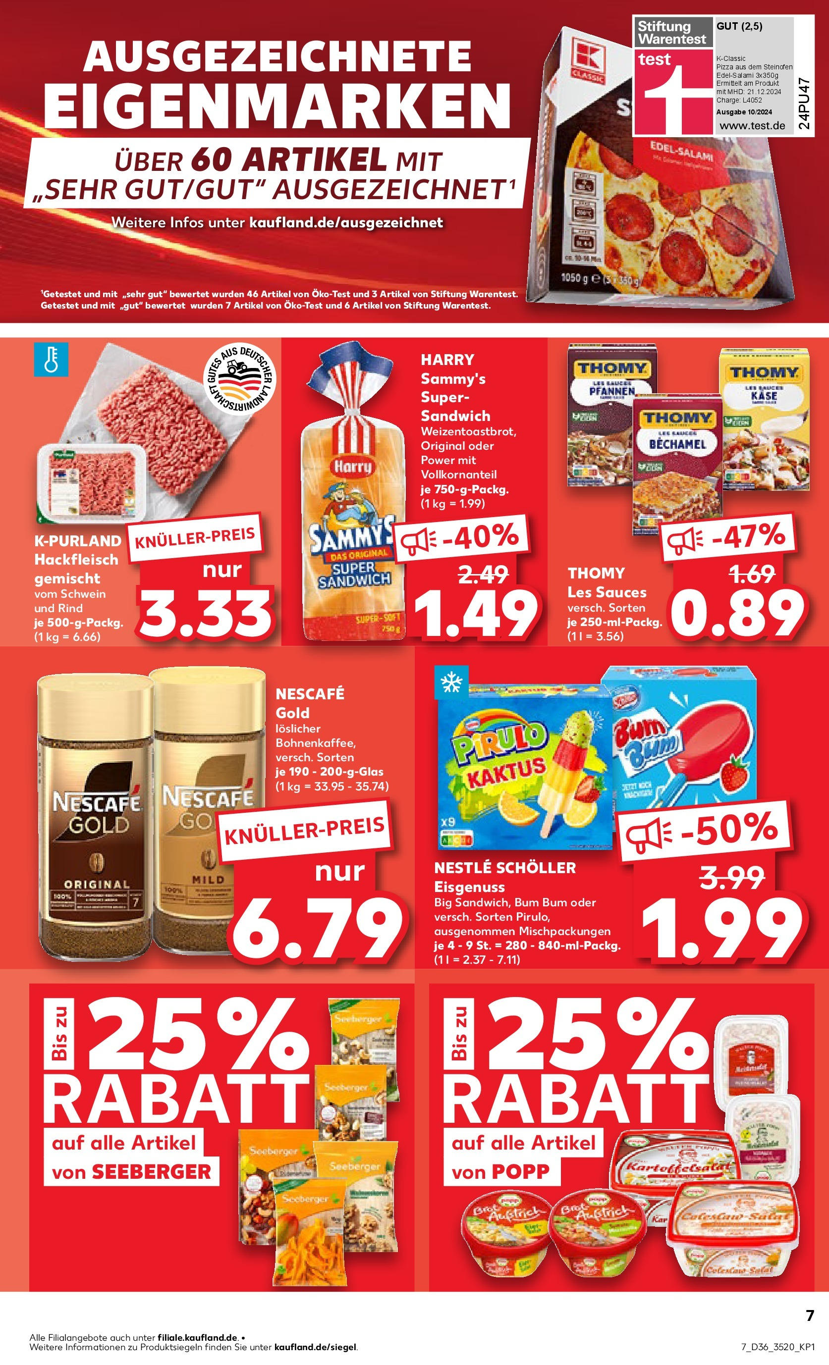 Prospekt Kaufland ab 04.09.2025 » Angebote und Werbung Online | Seite: 7 | Produkte: Nescafe, Pizza, Salat, Hackfleisch Prospekt Kaufland ab 04.09.2025 » Angebote Online zum Blättern | Seite: 7 | Produkte: Nescafe, Pizza, Salat, Hackfleisch