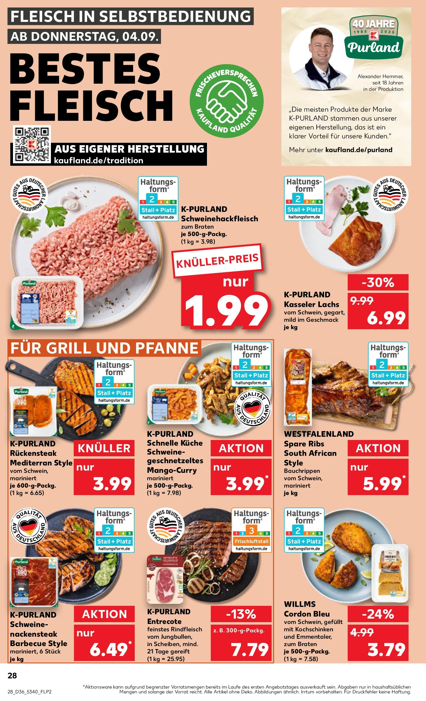Prospekt Kaufland ab 04.09.2025 » Angebote Online zum Blättern | Seite: 28 | Produkte: Lachs, Rindfleisch, Steak, Fleisch