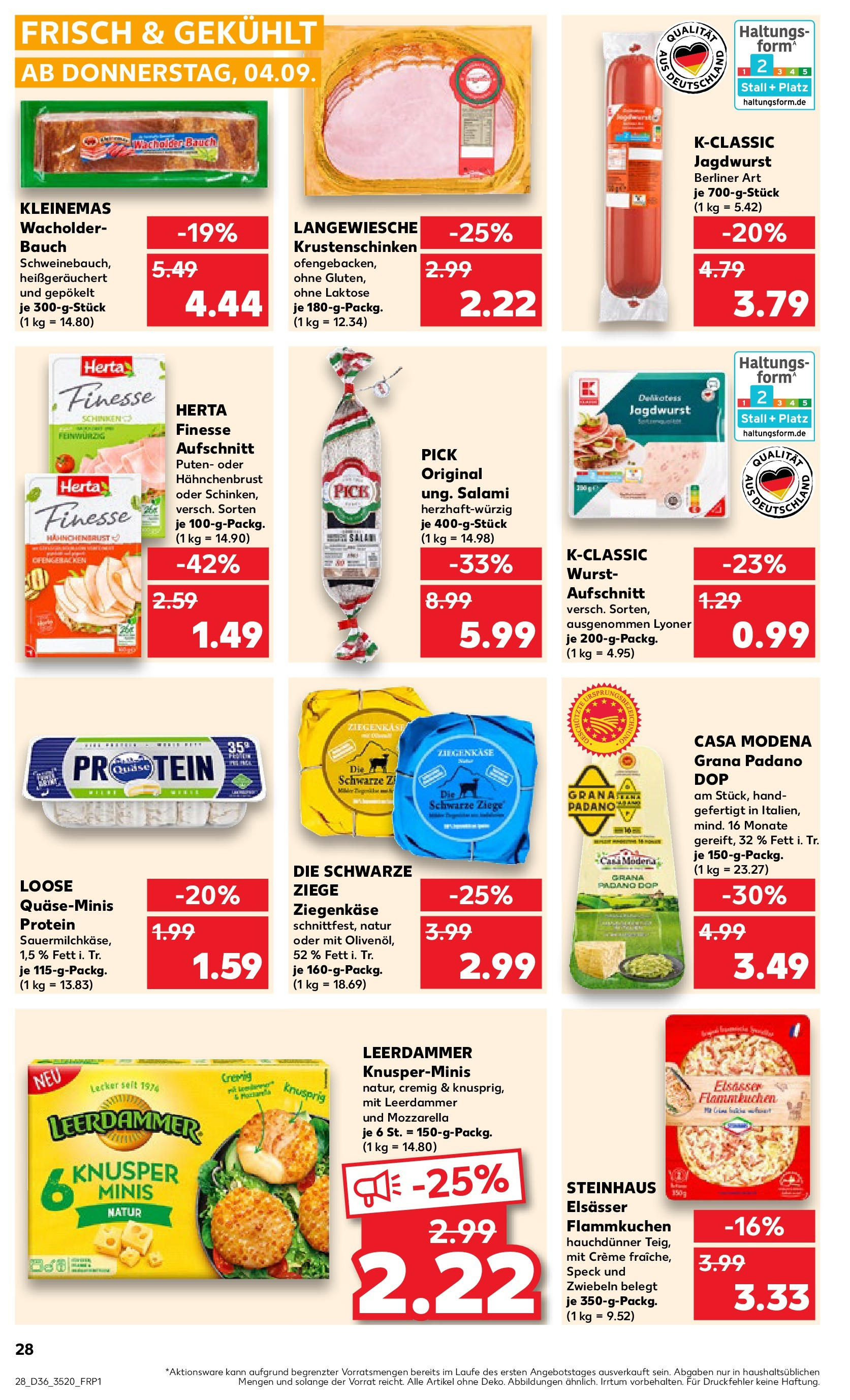 Prospekt Kaufland ab 04.09.2025 » Angebote und Werbung Online | Seite: 28 | Produkte: Berliner, Ziegenkäse, Herta finesse, Hahnchenbrust Prospekt Kaufland ab 04.09.2025 » Angebote Online zum Blättern | Seite: 28 | Produkte: Berliner, Ziegenkäse, Herta finesse, Hahnchenbrust