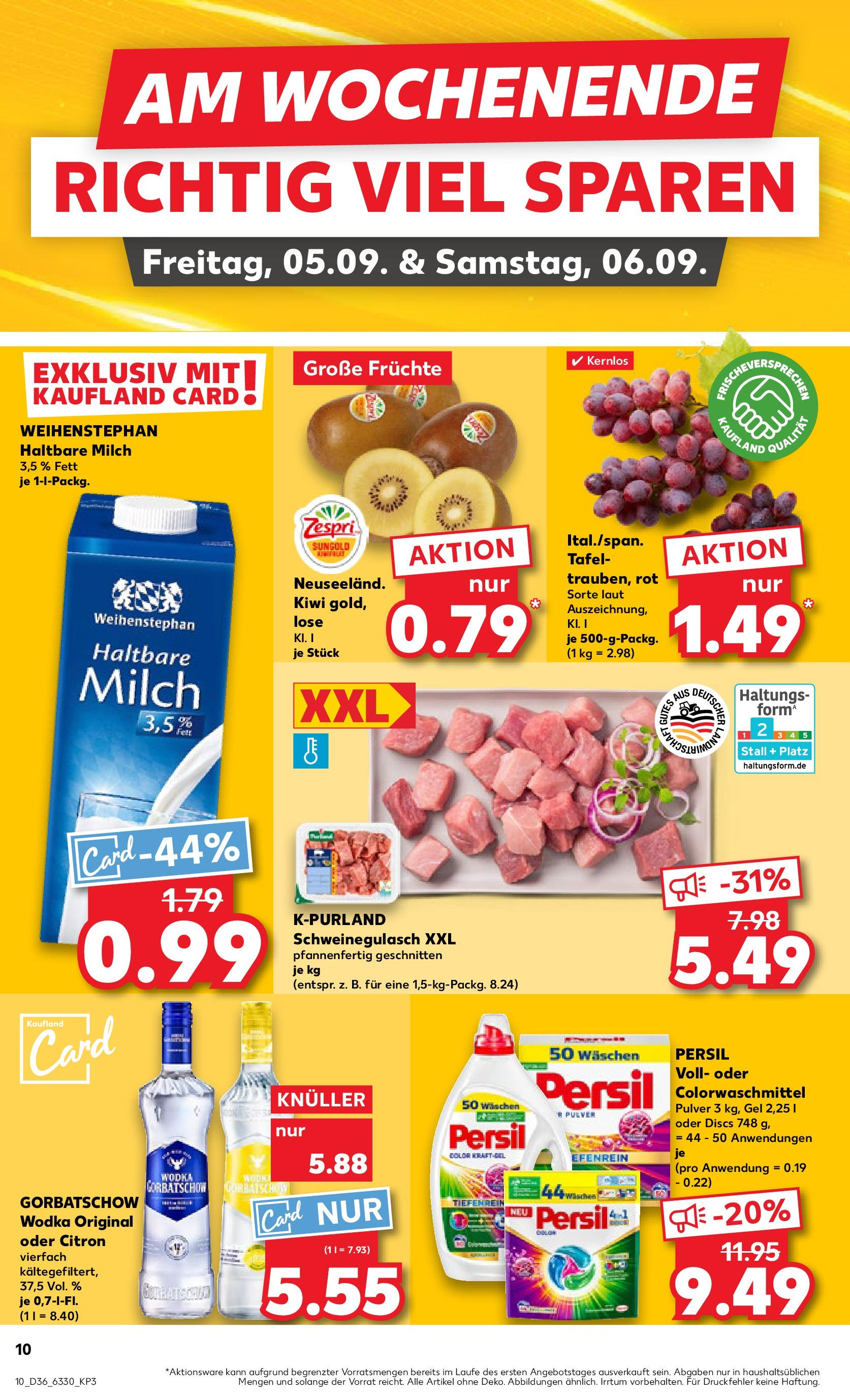 Prospekt Kaufland ab 04.09.2025 » Angebote und Werbung Online | Seite: 10 | Produkte: Milch, Vodka, Kiwi, Wodka Prospekt Kaufland ab 04.09.2025 » Angebote Online zum Blättern | Seite: 10 | Produkte: Milch, Vodka, Kiwi, Wodka