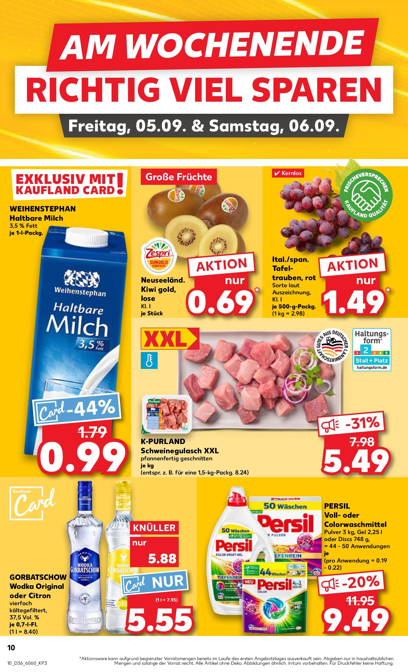 Prospekt Kaufland ab 04.09.2025 » Angebote Online zum Blättern | Seite: 10 | Produkte: Haltbare milch, Vodka, Wodka, Persil