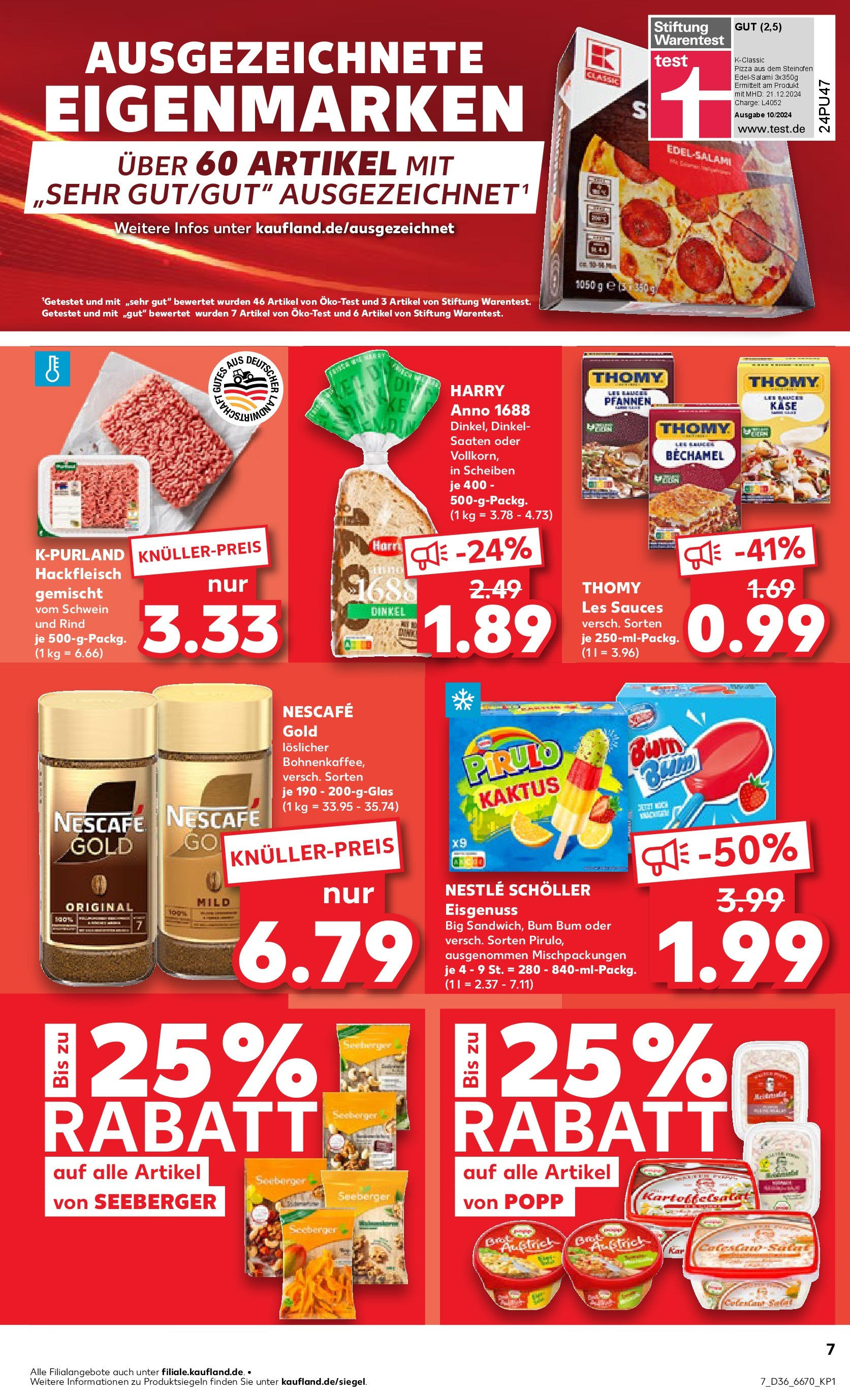 Prospekt Kaufland ab 04.09.2025 » Angebote und Werbung Online | Seite: 7 | Produkte: Nescafe, Thomy les sauces, Pizza, Hackfleisch Prospekt Kaufland ab 04.09.2025 » Angebote Online zum Blättern | Seite: 7 | Produkte: Nescafe, Thomy les sauces, Pizza, Hackfleisch