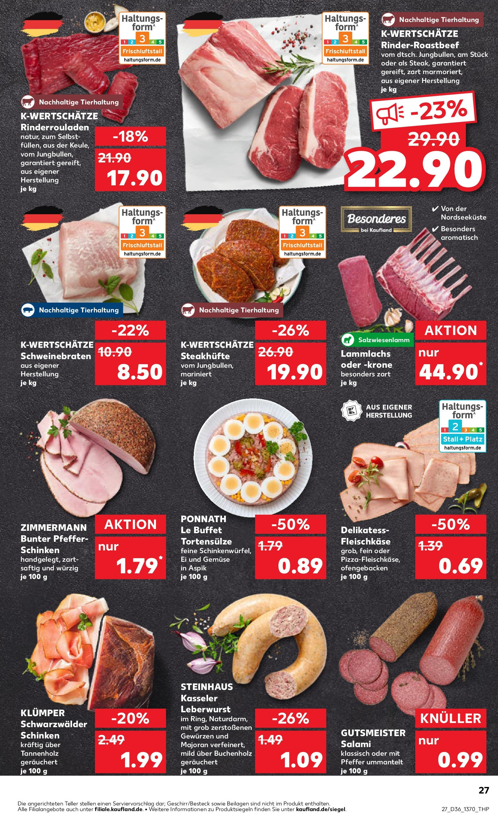Prospekt Kaufland ab 04.09.2025 » Angebote und Werbung Online | Seite: 27 | Produkte: Gemüse, Pfeffer, Schinken, Steak Prospekt Kaufland ab 04.09.2025 » Angebote Online zum Blättern | Seite: 27 | Produkte: Gemüse, Pfeffer, Schinken, Steak