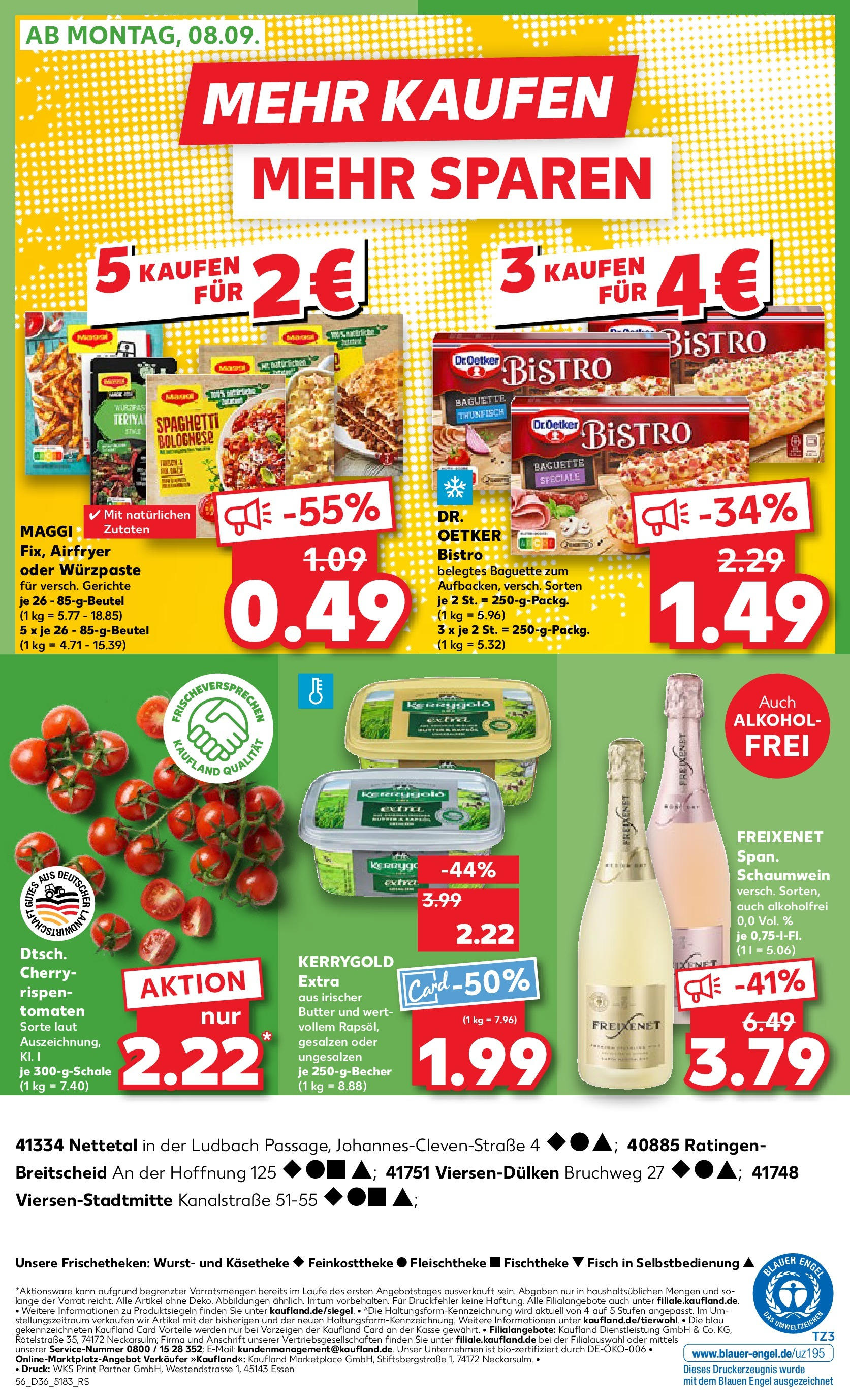 Prospekt Kaufland ab 04.09.2025 » Angebote und Werbung Online | Seite: 56 | Produkte: Freixenet, Baguette, Tomaten, Wurst Prospekt Kaufland ab 04.09.2025 » Angebote Online zum Blättern | Seite: 56 | Produkte: Freixenet, Baguette, Tomaten, Wurst