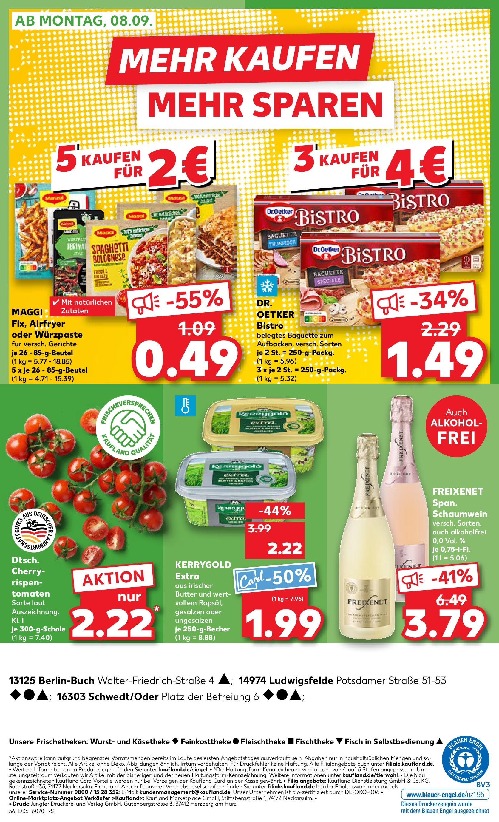 Prospekt Kaufland ab 04.09.2025 » Angebote Online zum Blättern | Seite: 56 | Produkte: Maggi, Butter, Thunfisch, Freixenet