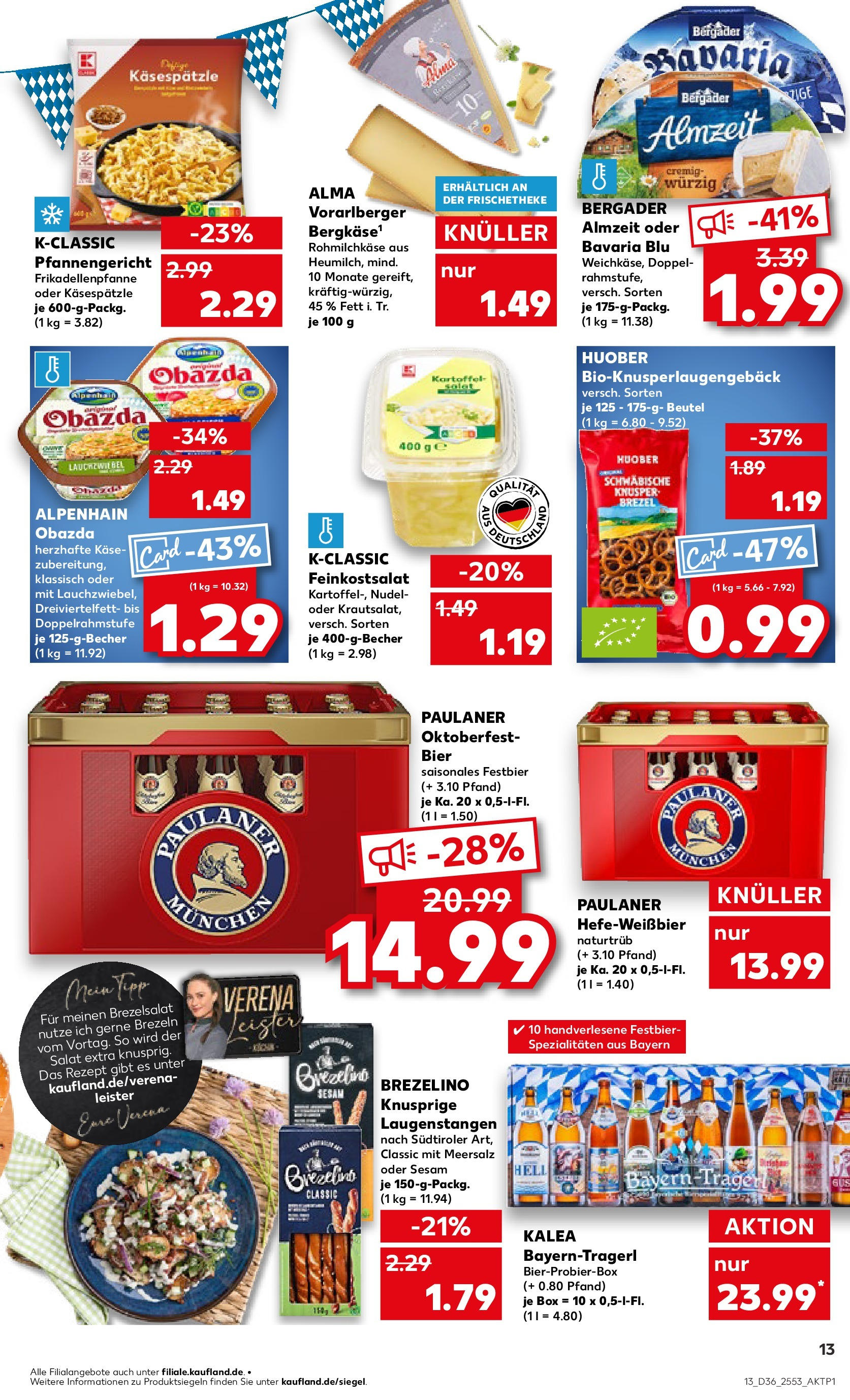Prospekt Kaufland ab 04.09.2025 » Angebote und Werbung Online | Seite: 13 | Produkte: Käse, Bier, Box, Salat Prospekt Kaufland ab 04.09.2025 » Angebote Online zum Blättern | Seite: 13 | Produkte: Käse, Bier, Box, Salat