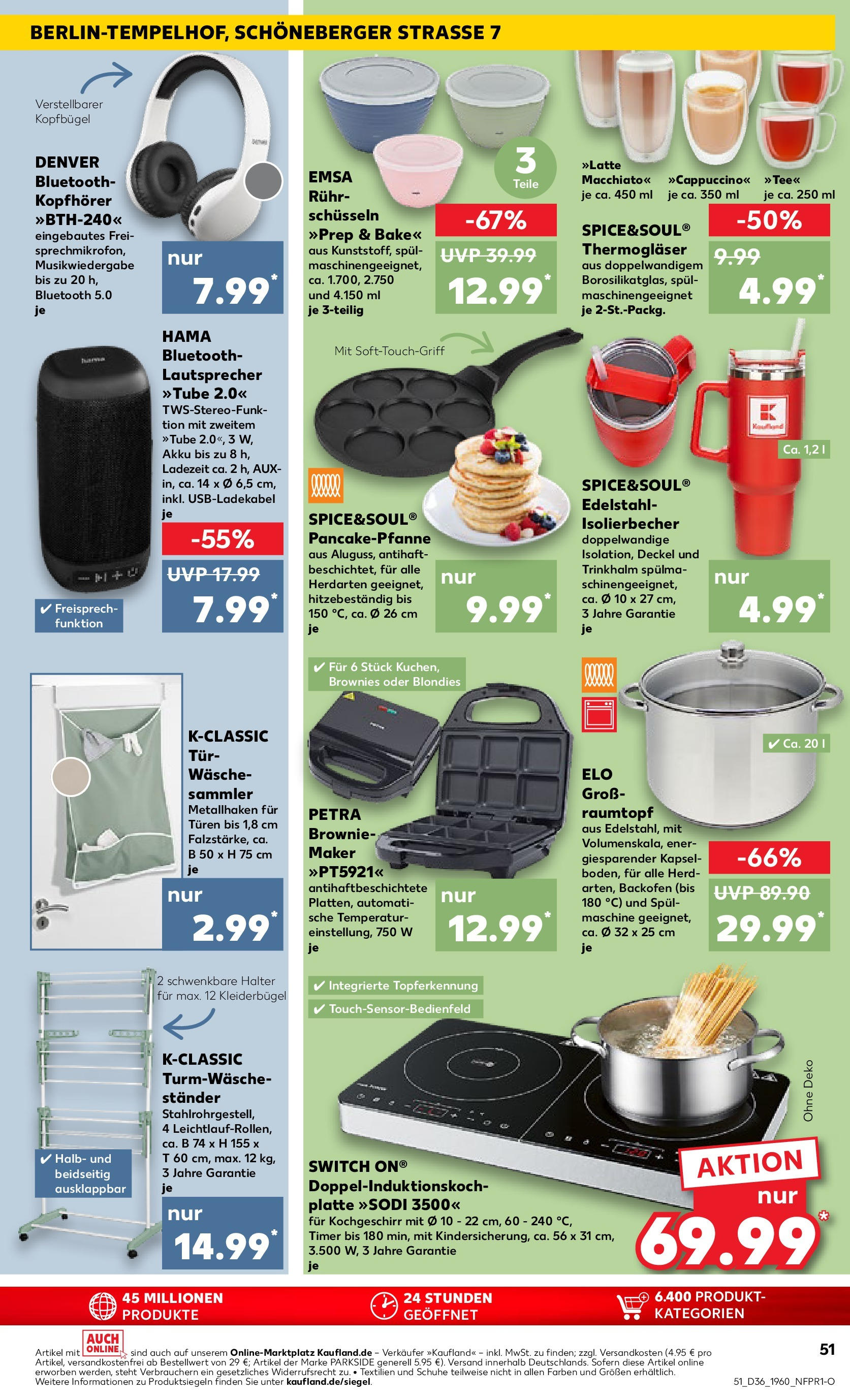 Prospekt Kaufland ab 04.09.2025 » Angebote Online zum Blättern | Seite: 51 | Produkte: Lautsprecher, Herd, Kleiderbügel, Tee