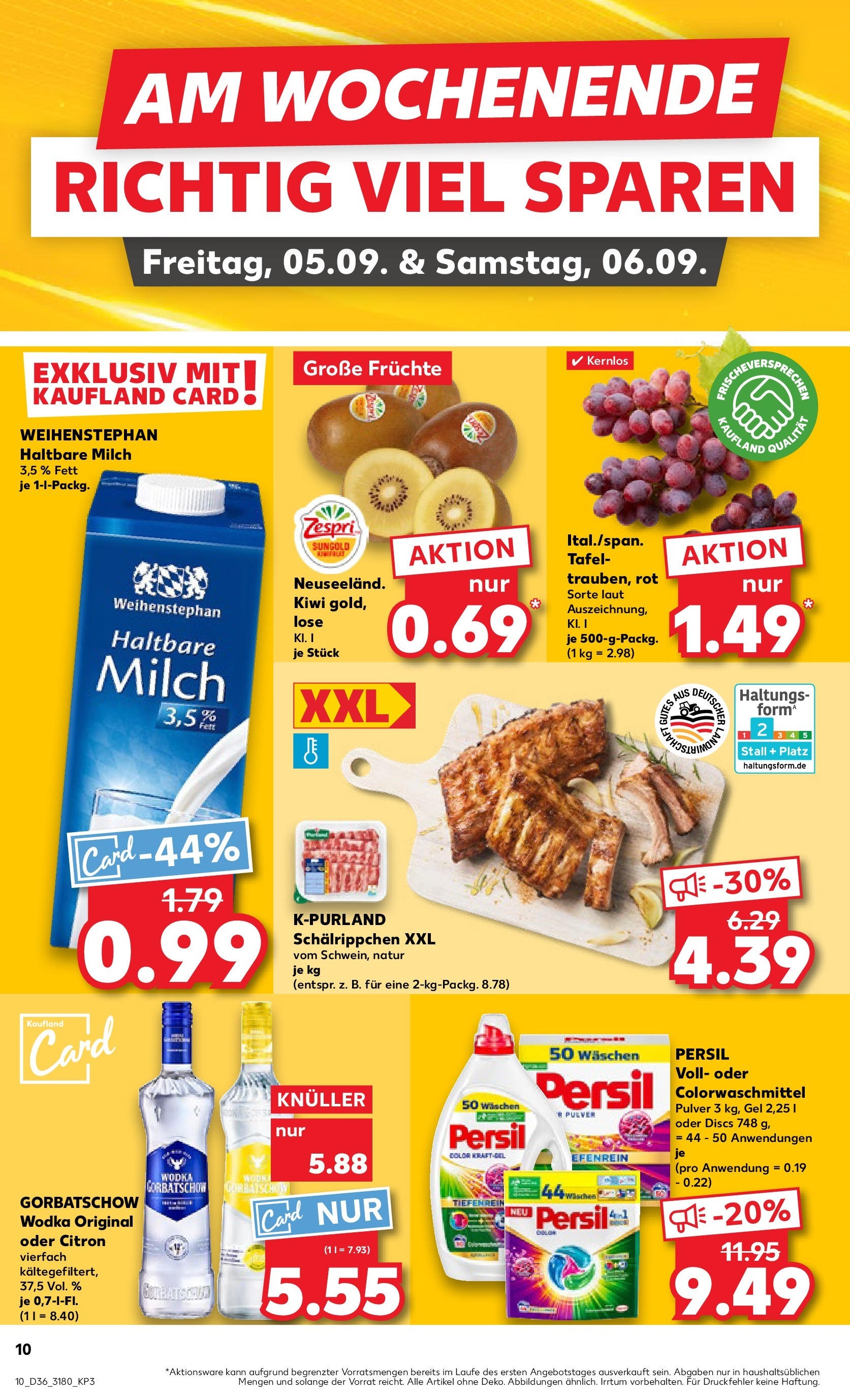 Prospekt Kaufland ab 04.09.2025 » Angebote Online zum Blättern | Seite: 10 | Produkte: Haltbare milch, Vodka, Wodka, Persil