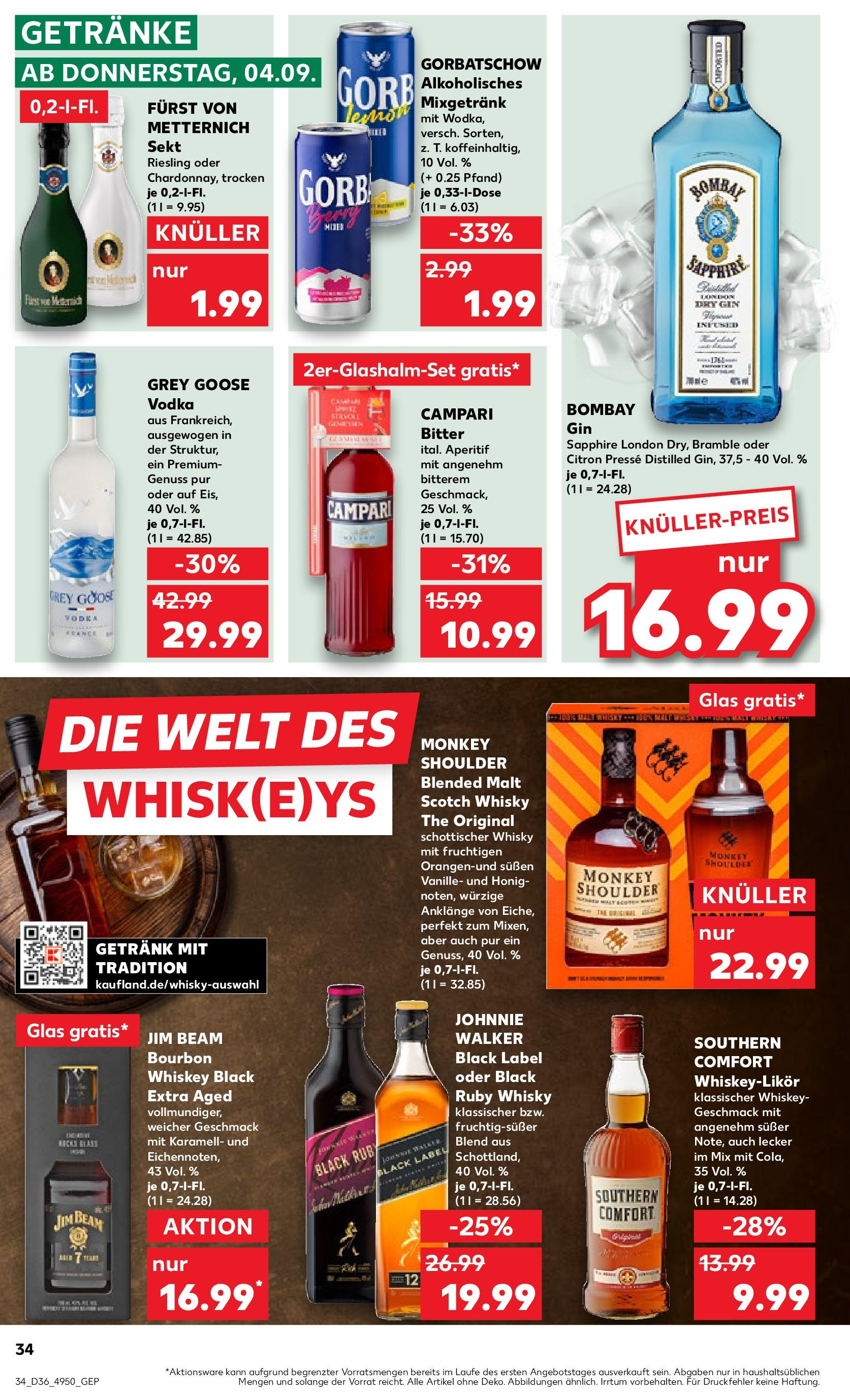 Prospekt Kaufland ab 04.09.2025 » Angebote Online zum Blättern | Seite: 34 | Produkte: Presse, Southern comfort, Bourbon, Johnnie walker