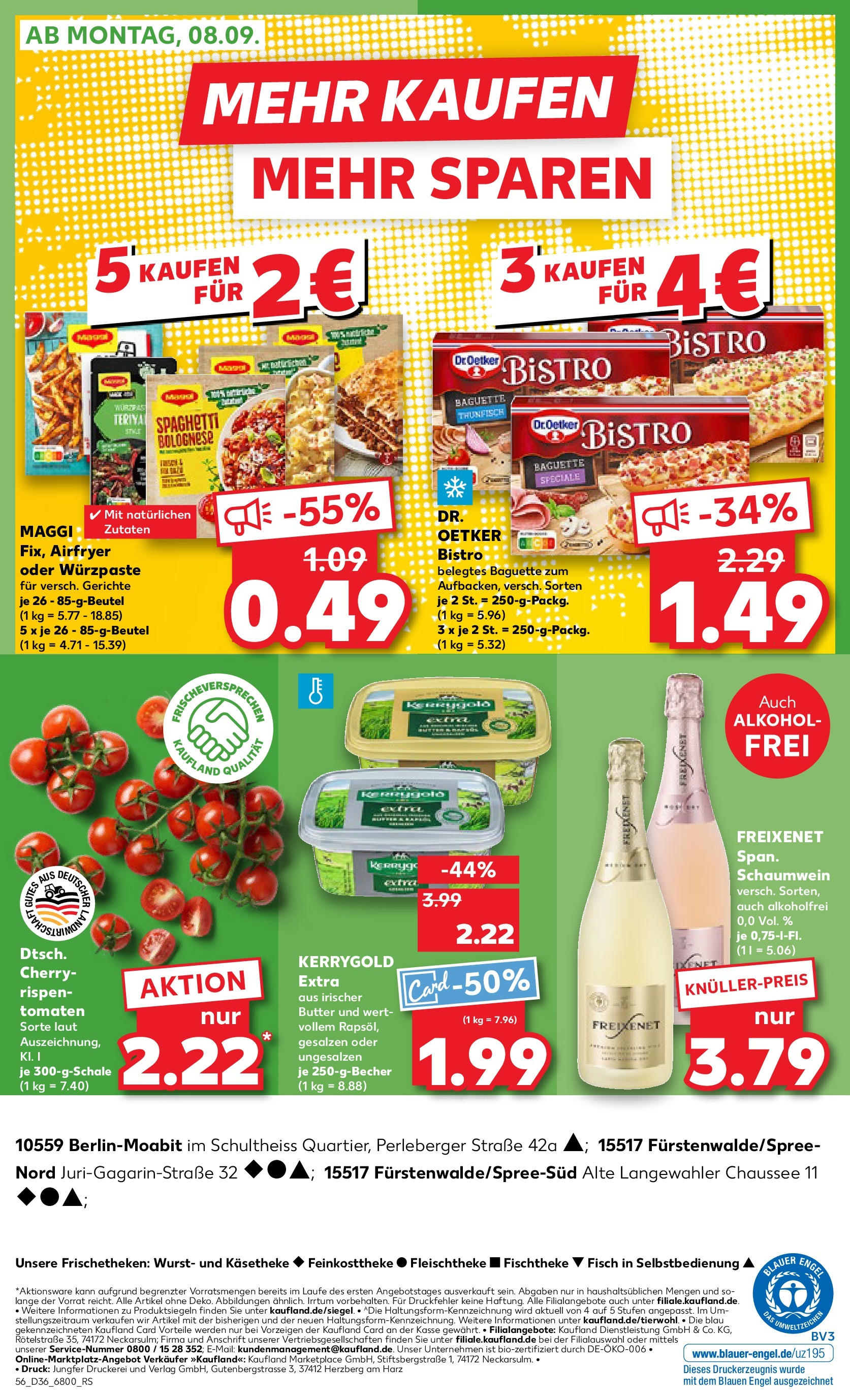 Prospekt Kaufland ab 04.09.2025 » Angebote Online zum Blättern | Seite: 56 | Produkte: Thunfisch, Baguette, Tomaten, Fisch