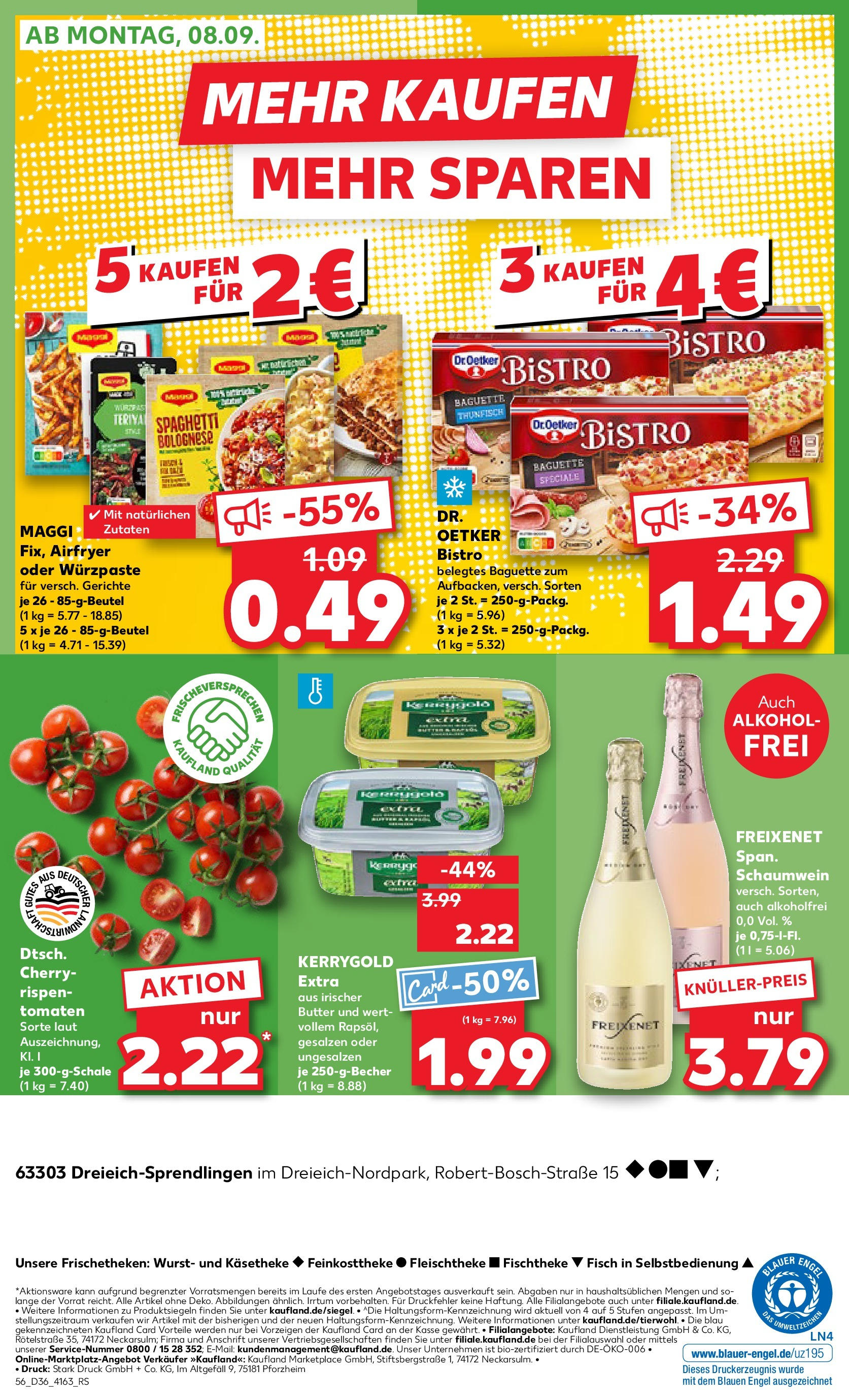 Prospekt Kaufland ab 04.09.2025 » Angebote Online zum Blättern | Seite: 56 | Produkte: Maggi, Butter, Freixenet, Wurst