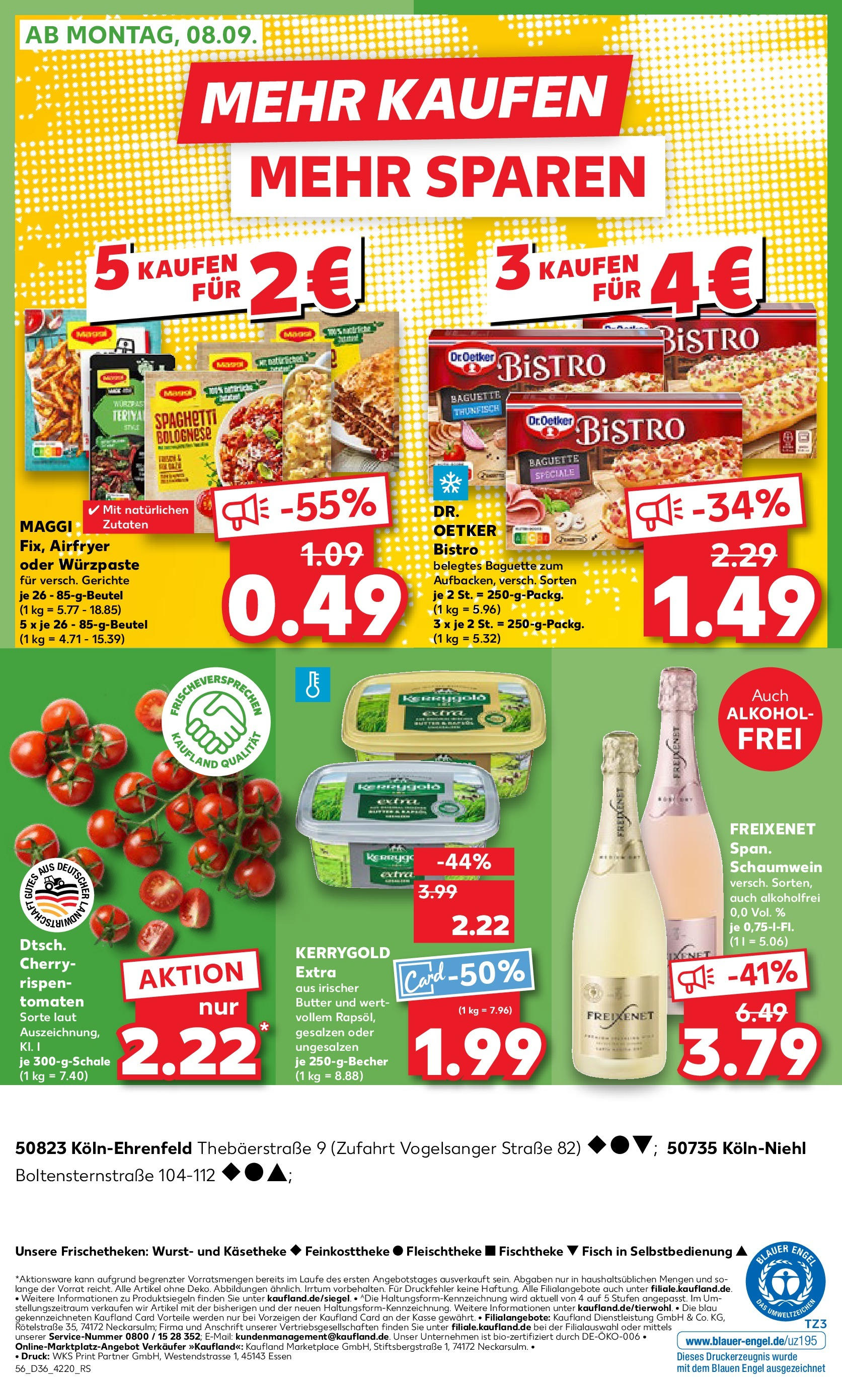 Prospekt Kaufland ab 04.09.2025 » Angebote und Werbung Online | Seite: 56 | Produkte: Rapsöl, Baguette, Tomaten, Wurst Prospekt Kaufland ab 04.09.2025 » Angebote Online zum Blättern | Seite: 56 | Produkte: Rapsöl, Baguette, Tomaten, Wurst