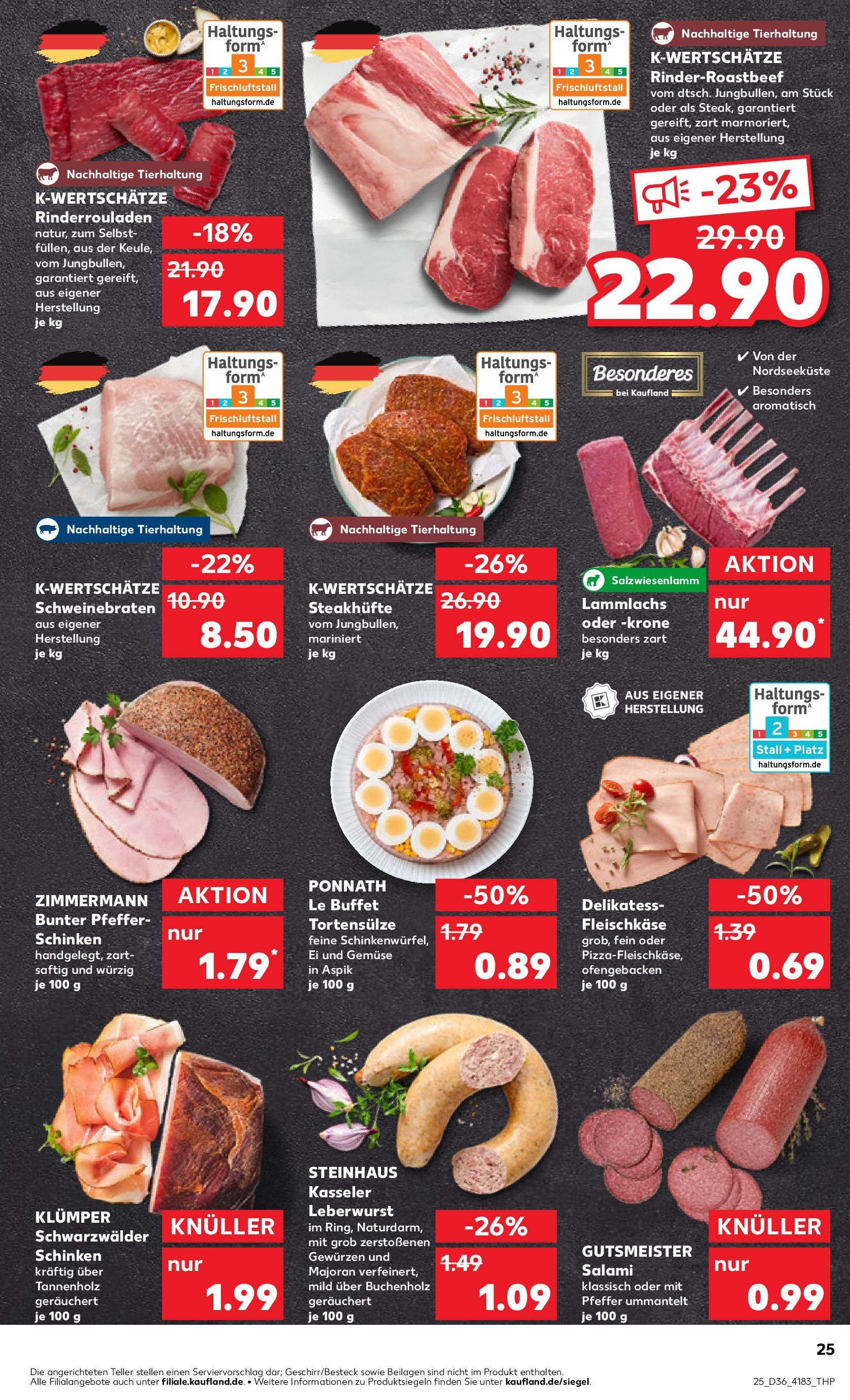 Prospekt Kaufland ab 04.09.2025 » Angebote und Werbung Online | Seite: 25 | Produkte: Rinderrouladen, Pfeffer, Salami, Schinken Prospekt Kaufland ab 04.09.2025 » Angebote Online zum Blättern | Seite: 25 | Produkte: Rinderrouladen, Pfeffer, Salami, Schinken
