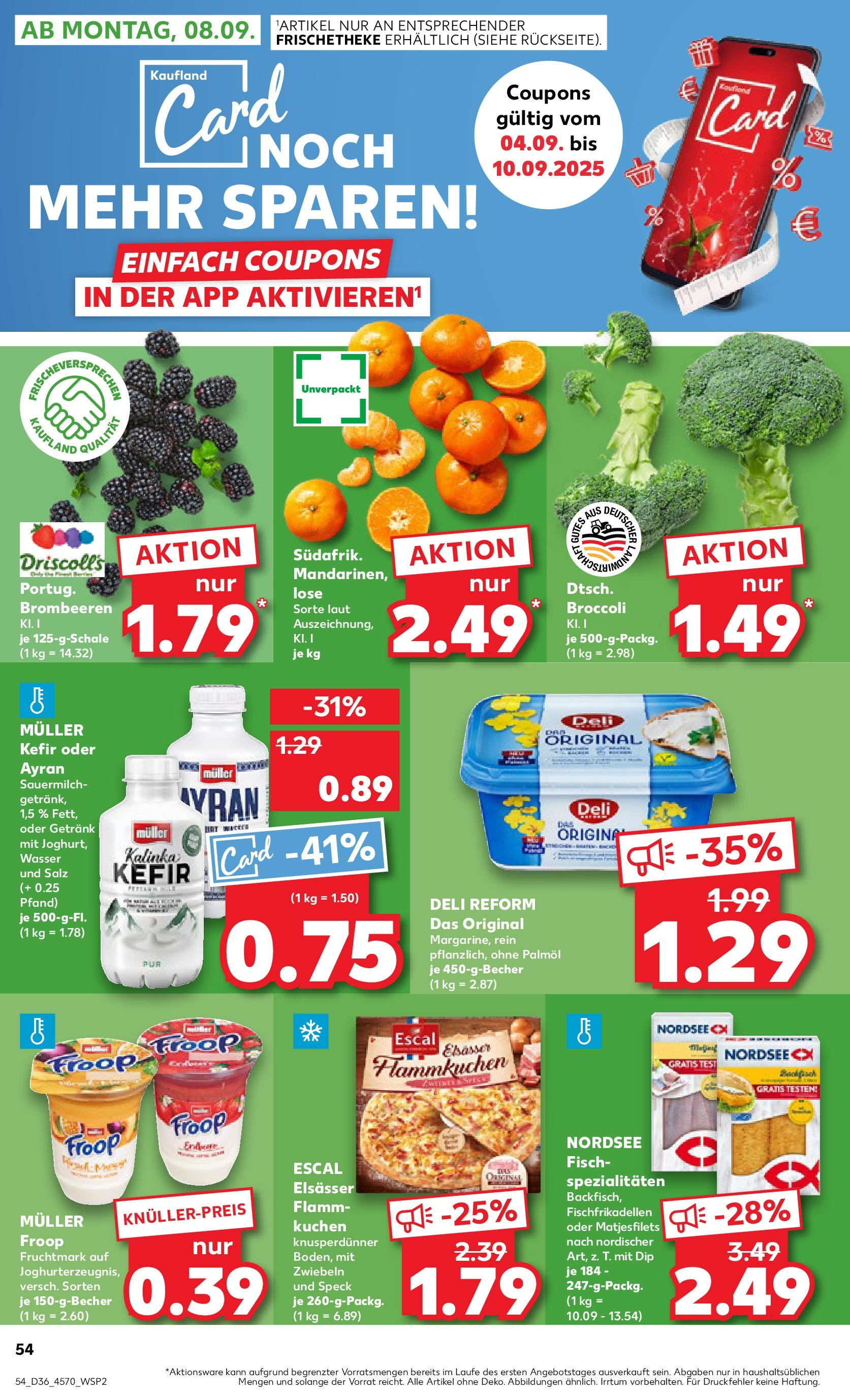 Prospekt Kaufland ab 04.09.2025 » Angebote Online zum Blättern | Seite: 54 | Produkte: Froop, Zwiebeln, Wasser, Kuchen