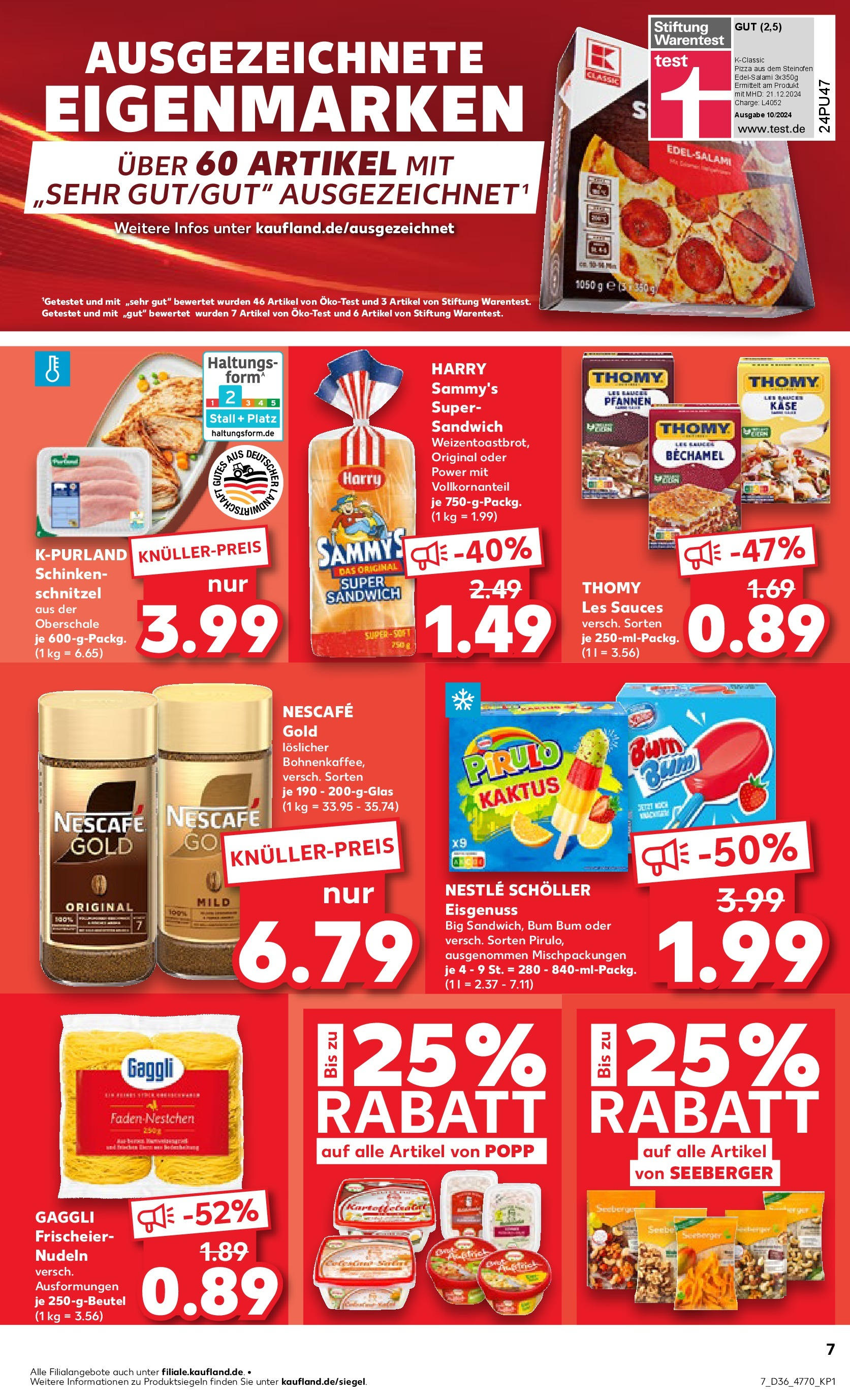 Prospekt Kaufland ab 04.09.2025 » Angebote Online zum Blättern | Seite: 7 | Produkte: Nescafe, Pasta, Pizza, Nescafe gold