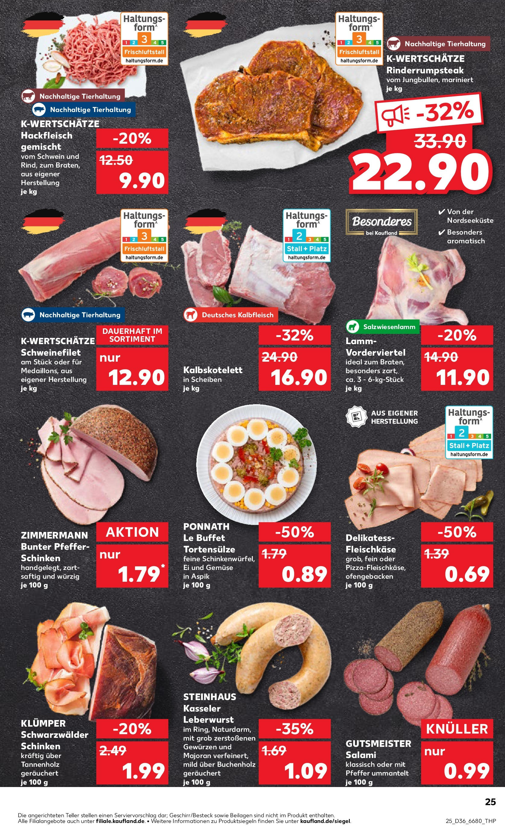 Prospekt Kaufland ab 04.09.2025 » Angebote Online zum Blättern | Seite: 25 | Produkte: Gemüse, Pfeffer, Schinken, Hackfleisch