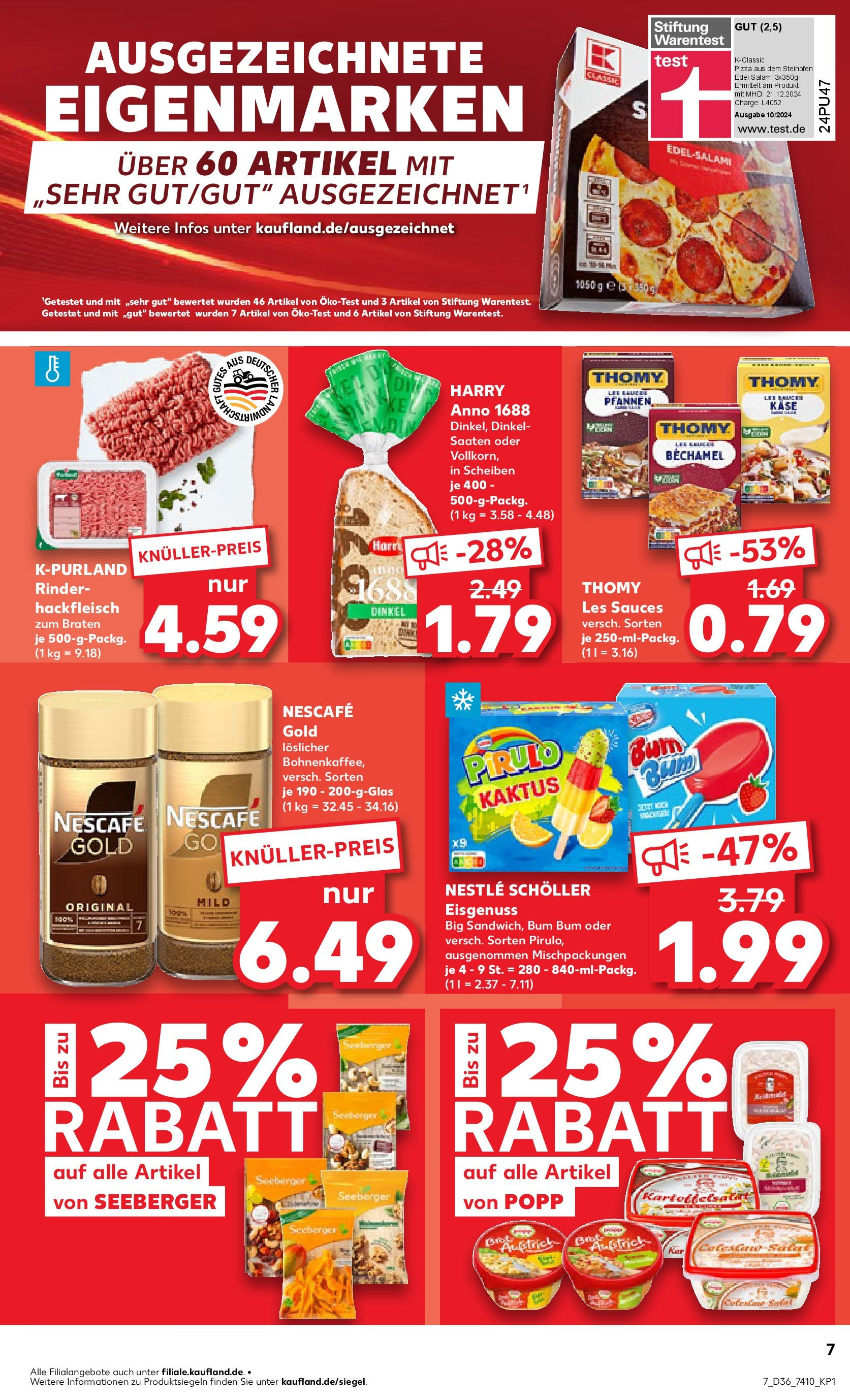 Prospekt Kaufland ab 04.09.2025 » Angebote Online zum Blättern | Seite: 7 | Produkte: Thomy les sauces, Käse, Brot, Hackfleisch