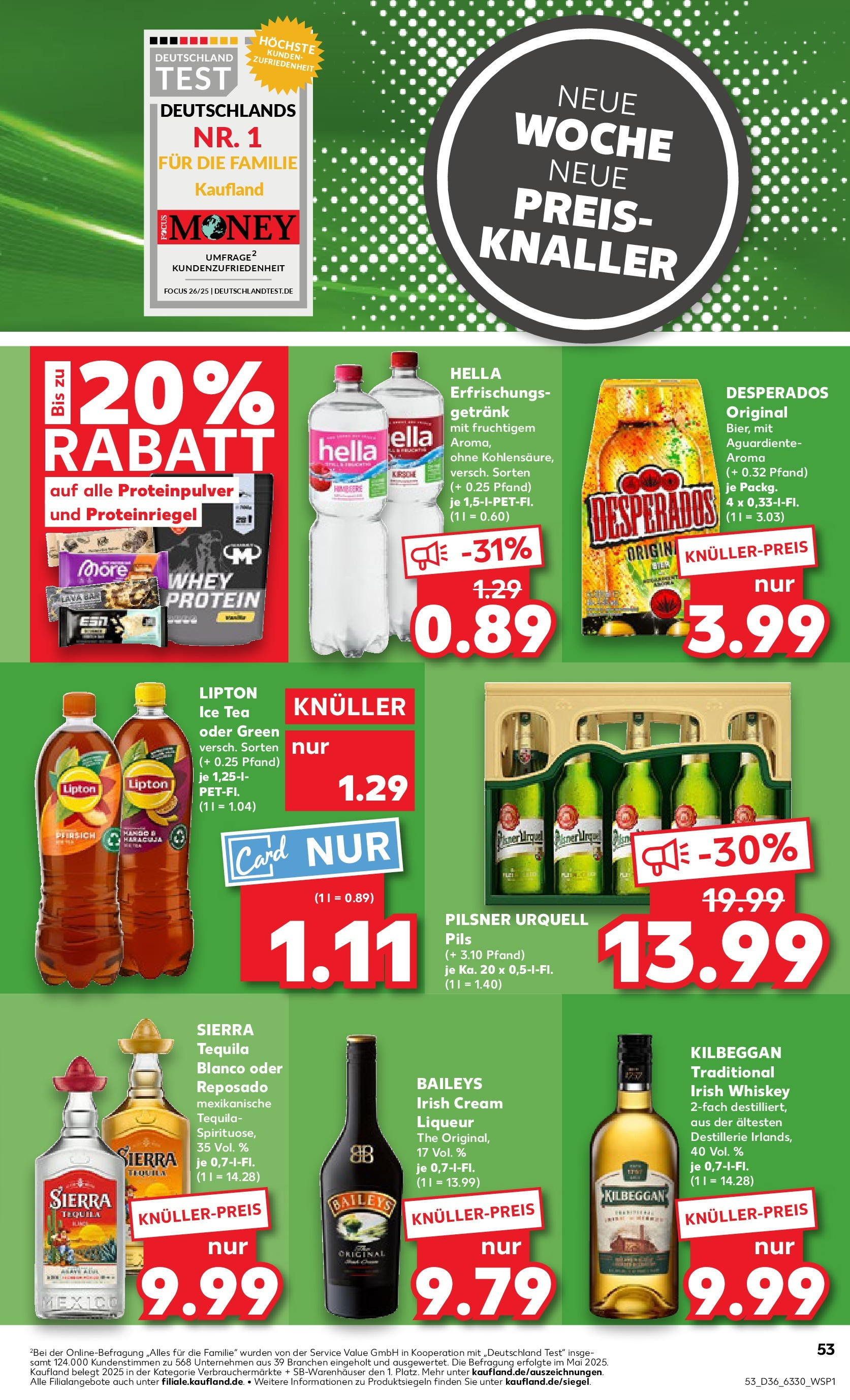 Prospekt Kaufland ab 04.09.2025 » Angebote Online zum Blättern | Seite: 53 | Produkte: Pils, Hella, Pilsner urquell, Pfirsich