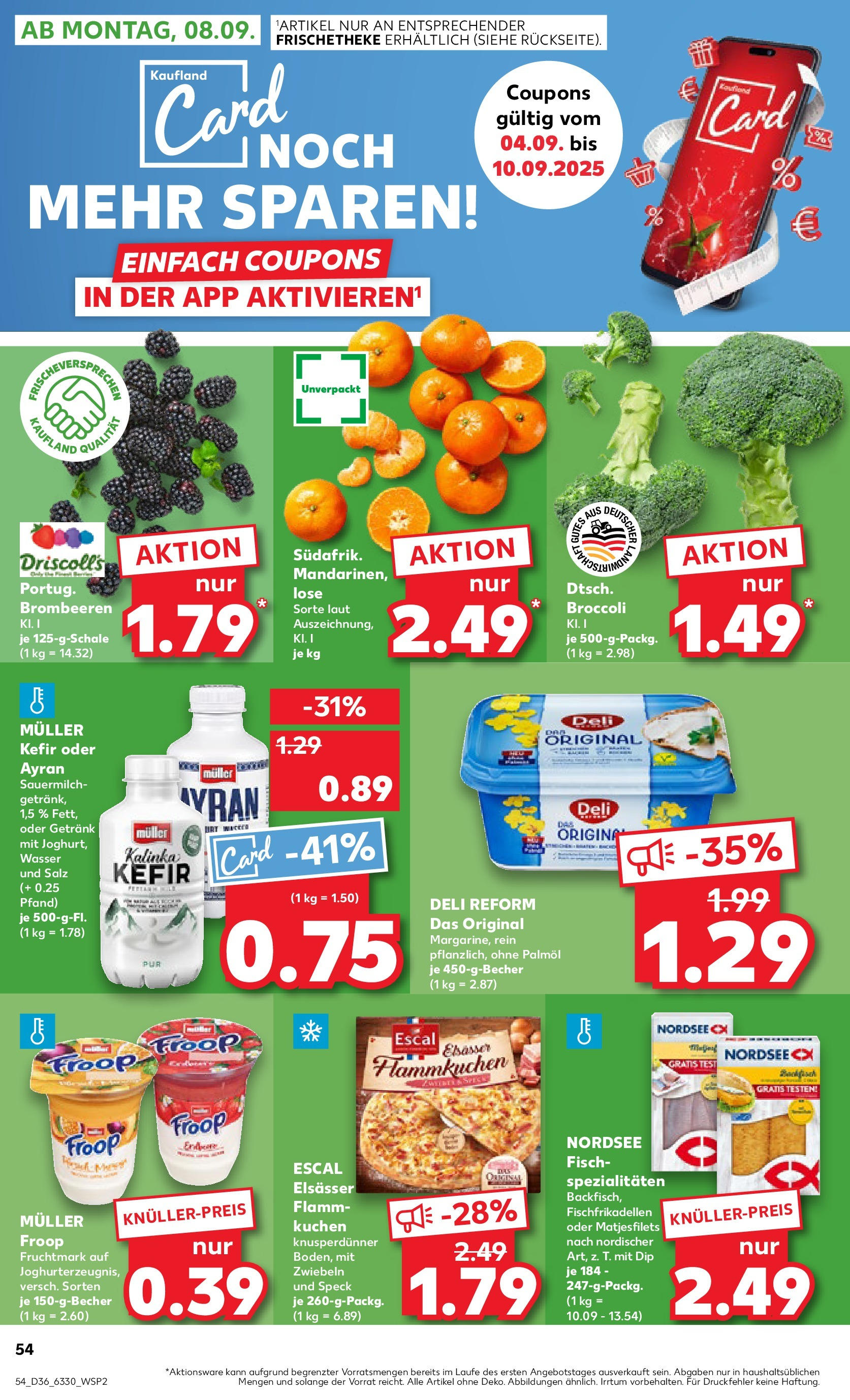 Prospekt Kaufland ab 04.09.2025 » Angebote Online zum Blättern | Seite: 54 | Produkte: Froop, Zwiebeln, Wasser, Kuchen