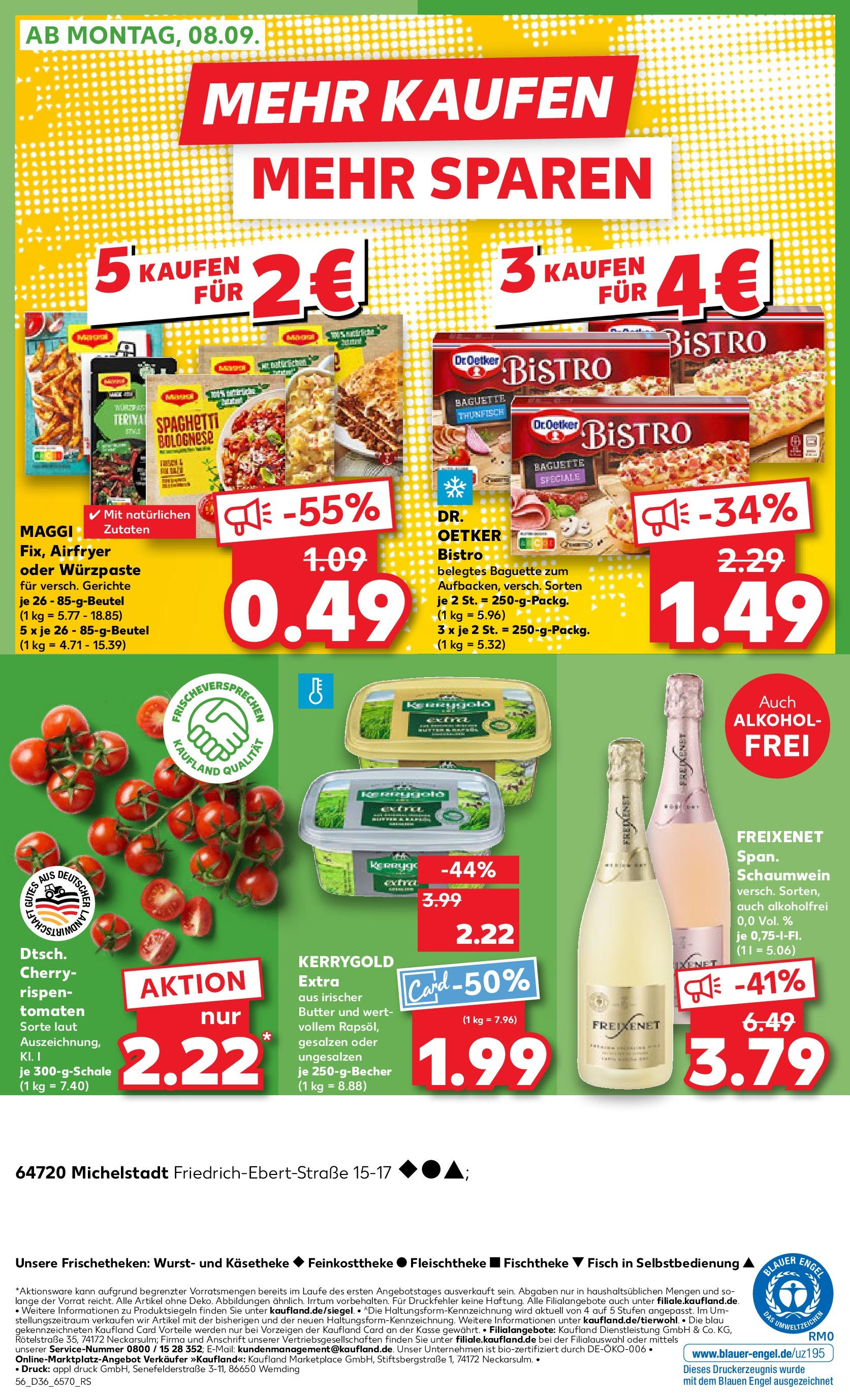 Prospekt Kaufland ab 04.09.2025 » Angebote Online zum Blättern | Seite: 56 | Produkte: Maggi, Butter, Baguette, Tomaten