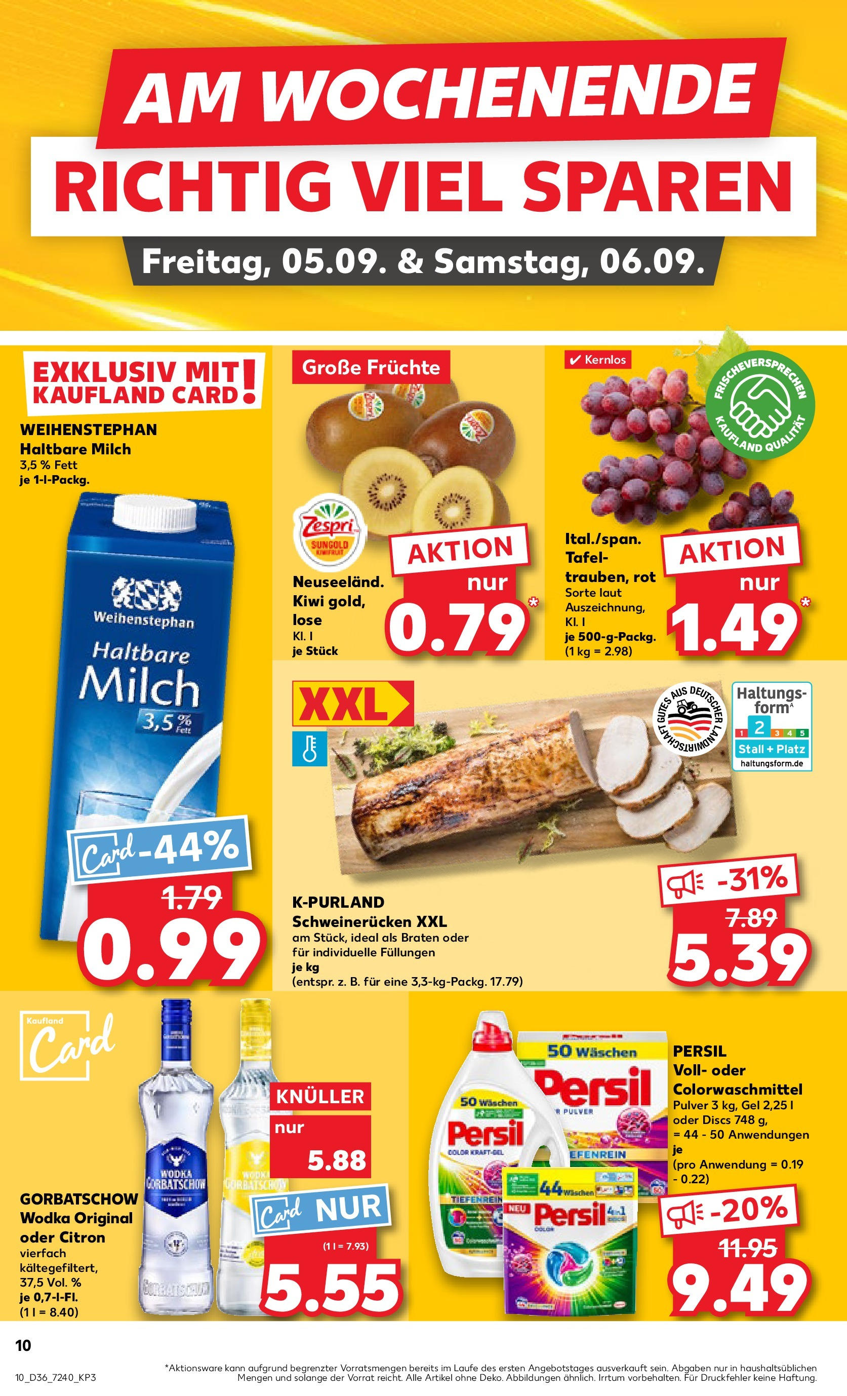Prospekt Kaufland ab 04.09.2025 » Angebote und Werbung Online | Seite: 10 | Produkte: Milch, Wodka gorbatschow, Vodka, Kiwi Prospekt Kaufland ab 04.09.2025 » Angebote Online zum Blättern | Seite: 10 | Produkte: Milch, Wodka gorbatschow, Vodka, Kiwi