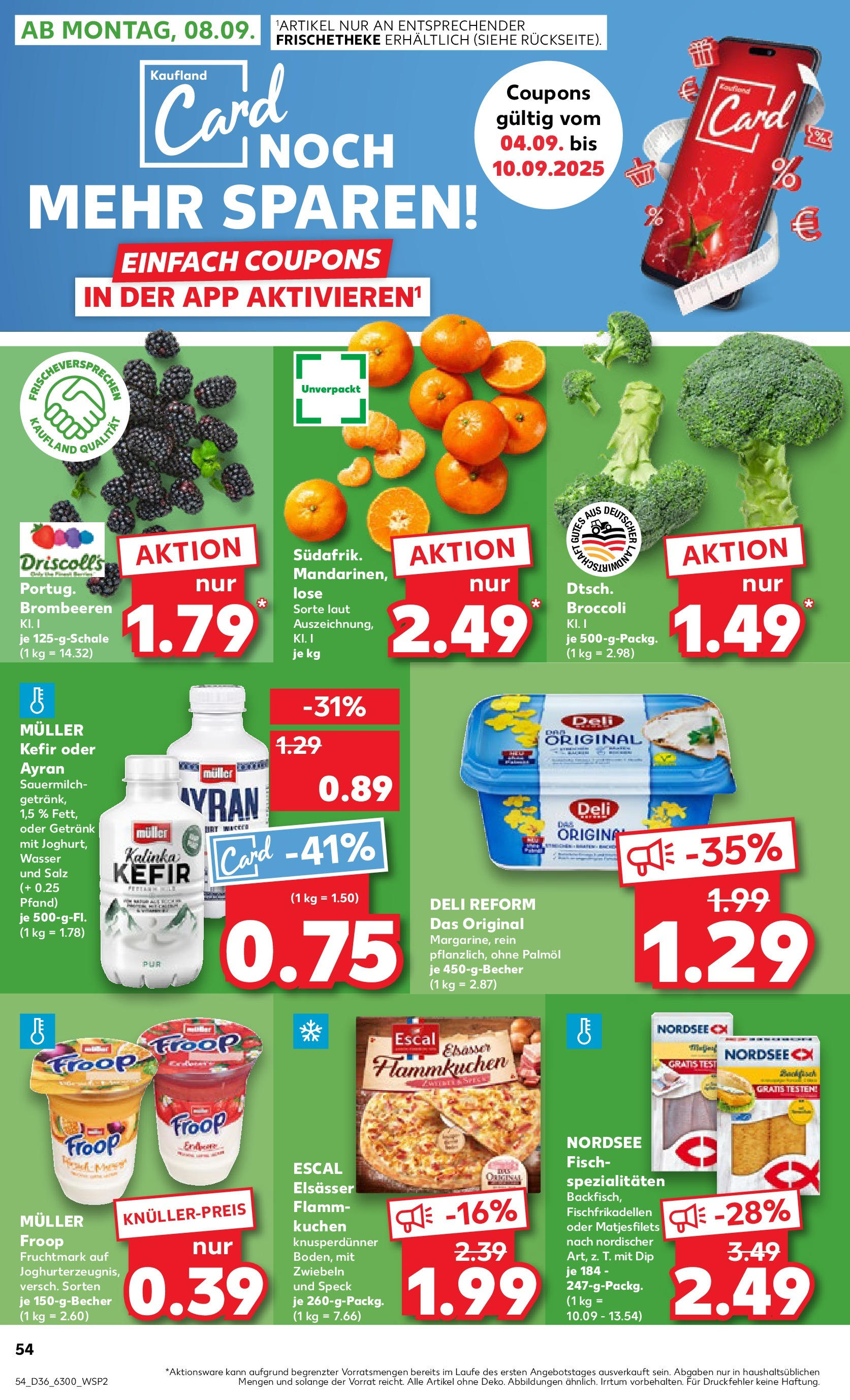 Prospekt Kaufland ab 04.09.2025 » Angebote und Werbung Online | Seite: 54 | Produkte: Fisch, Wasser, Salz, Deli reform Prospekt Kaufland ab 04.09.2025 » Angebote Online zum Blättern | Seite: 54 | Produkte: Fisch, Wasser, Salz, Deli reform